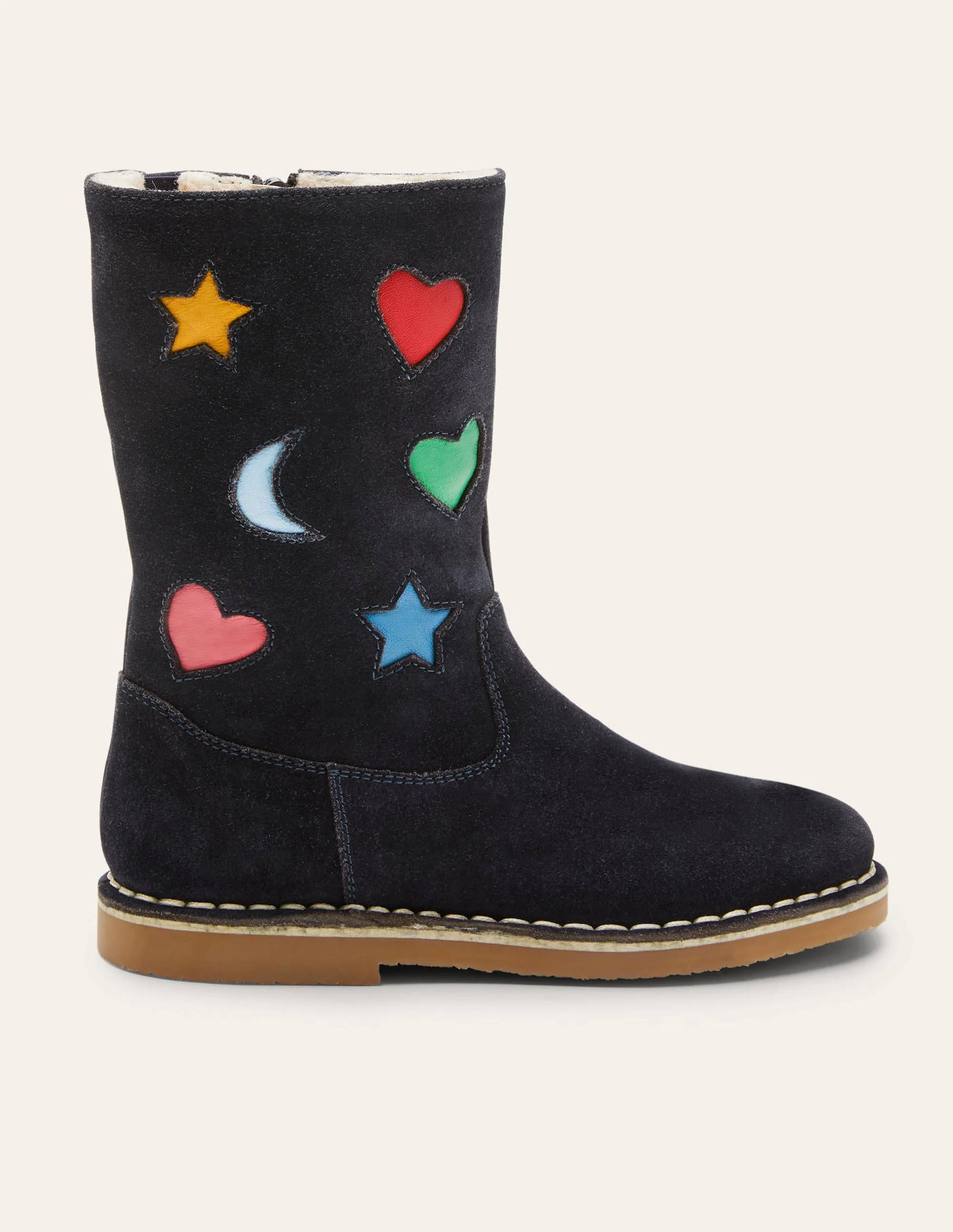 Hohe Stiefel-Navy Veloursleder, Regenbogenfarben - Image 2