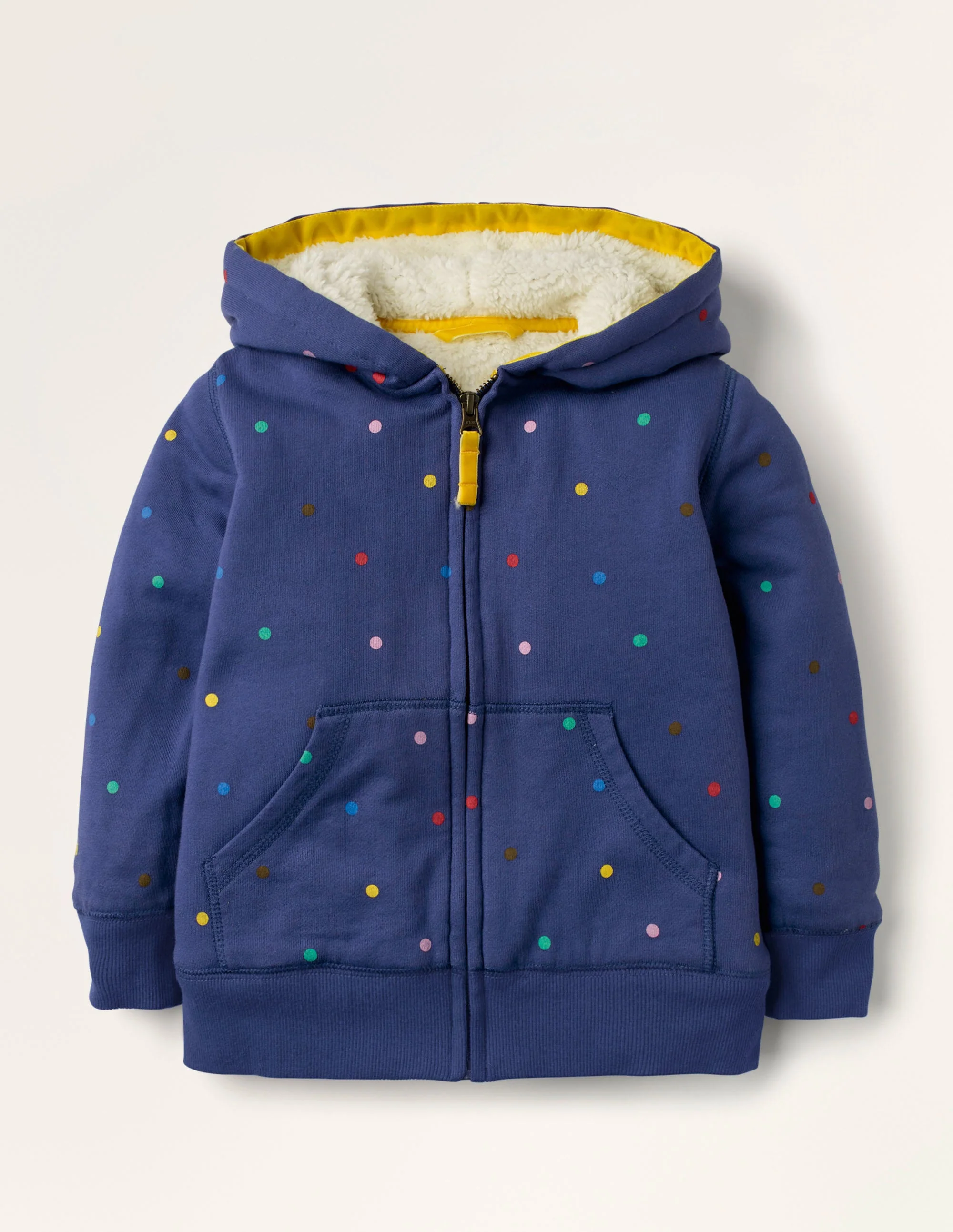 Hoodie mit kuscheligem Futter-Segelblau/Bunt, Getupft