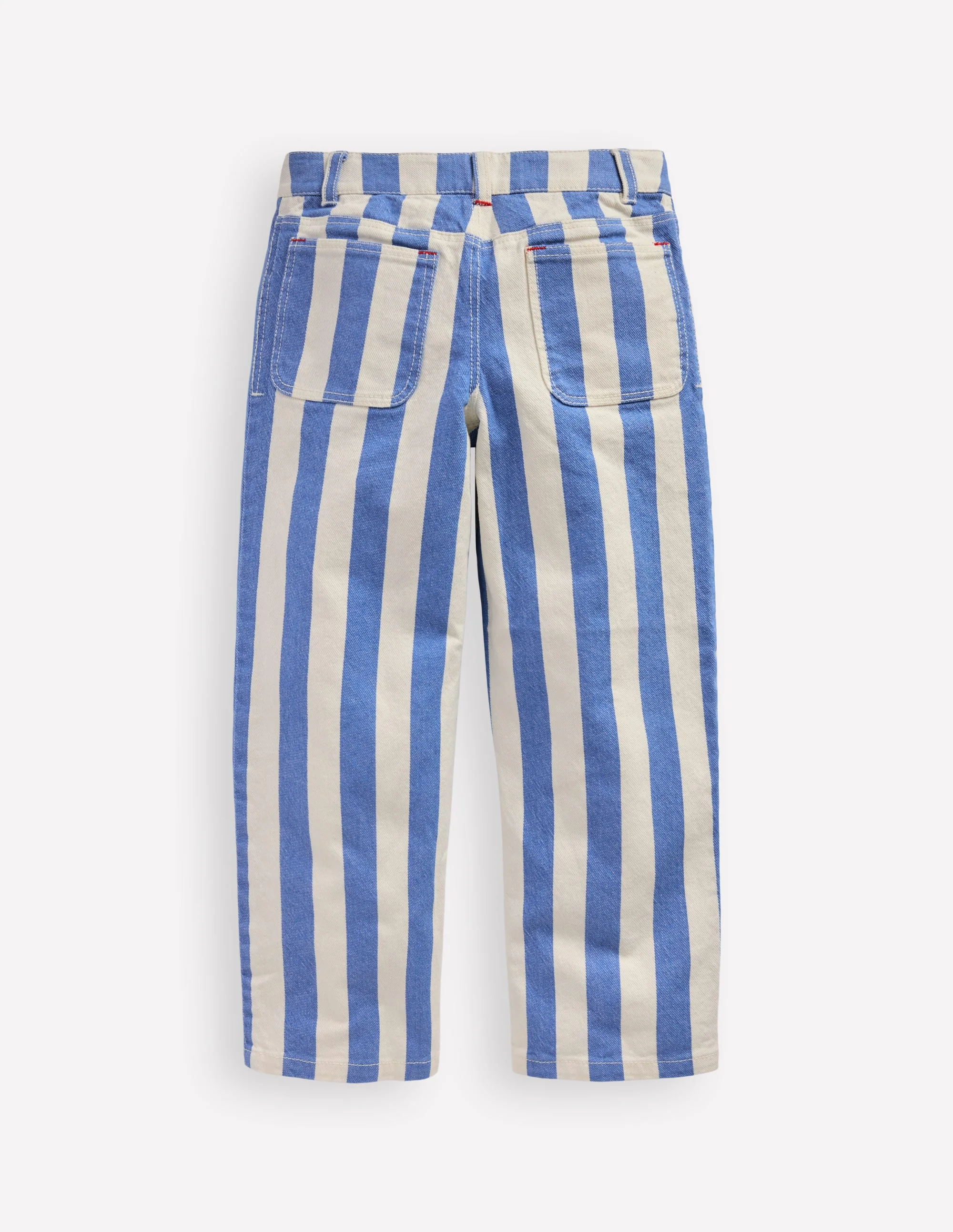Hose mit aufgesetzten Taschen-Pfauenfederblau/Naturweiß - Image 2