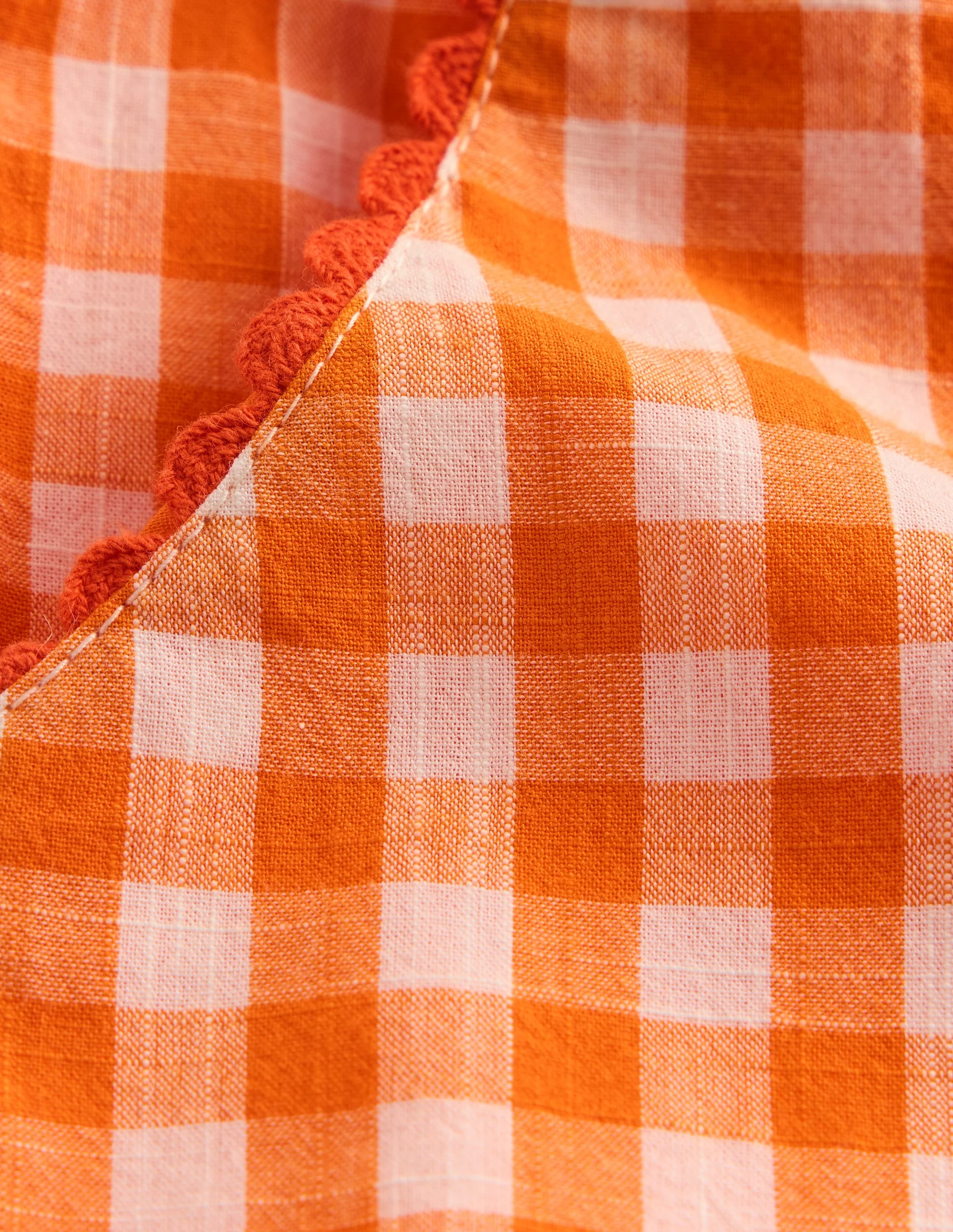 Hose mit weitem Bein-Orange/Naturweiß Vichykaro - Image 3