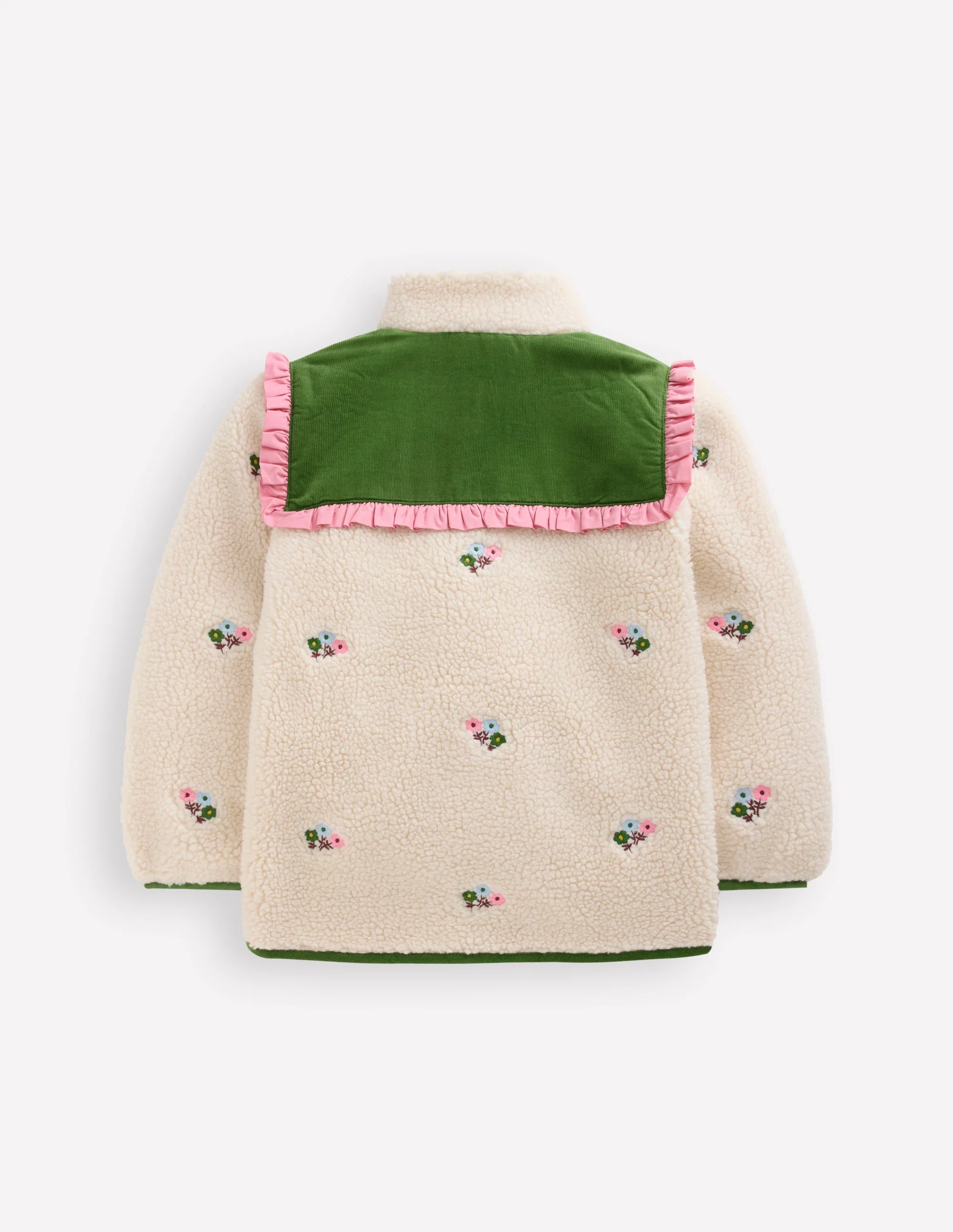 Hübsche Jacke aus Teddyfell-Mix-Sanftes Naturweiß Stickerei - Image 2
