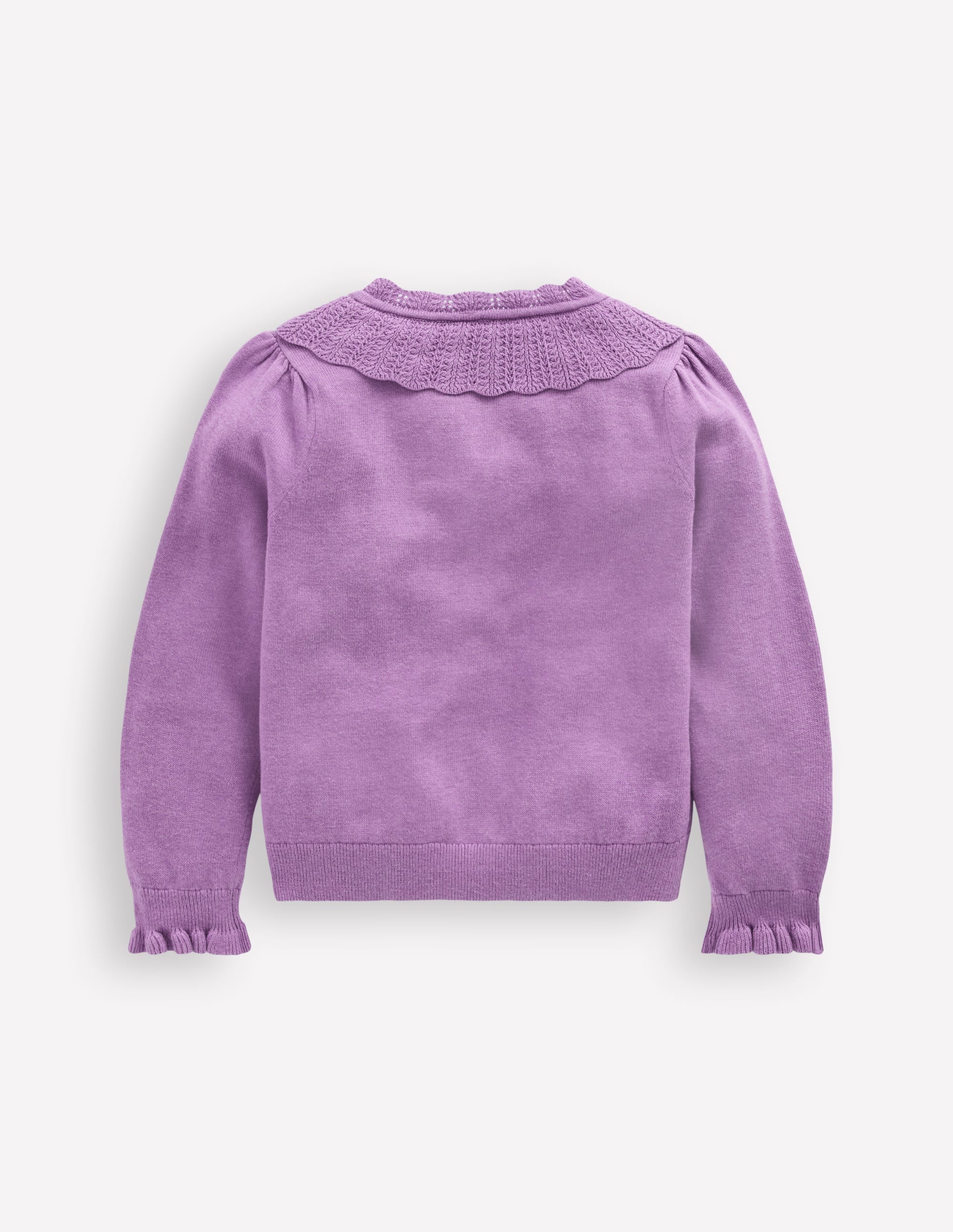 Hübsche Strickjacke mit Rüschen-Asternlila Meliert - Image 2