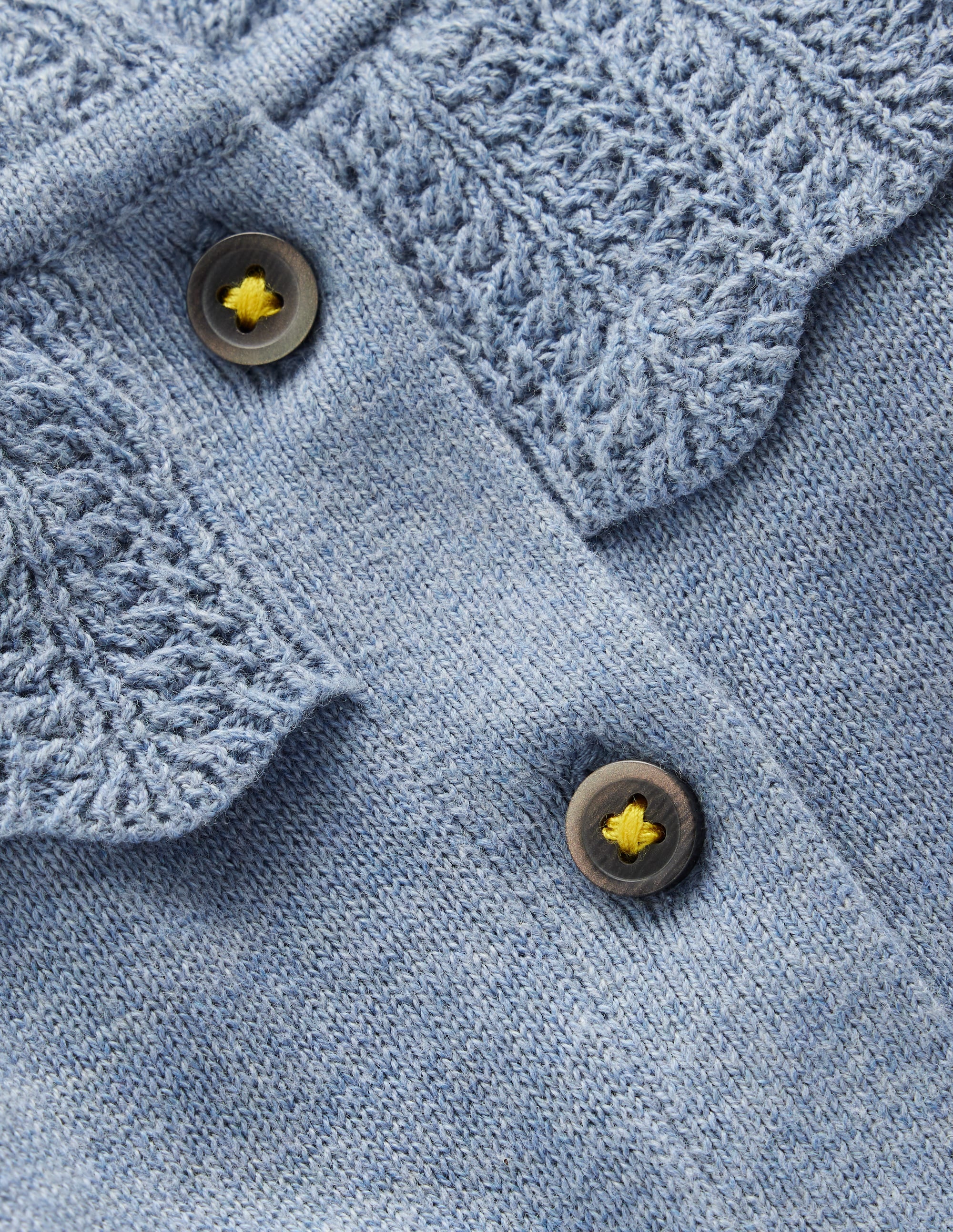 Hübsche Strickjacke mit Rüschen-Gletscherblau Meliert - Image 3