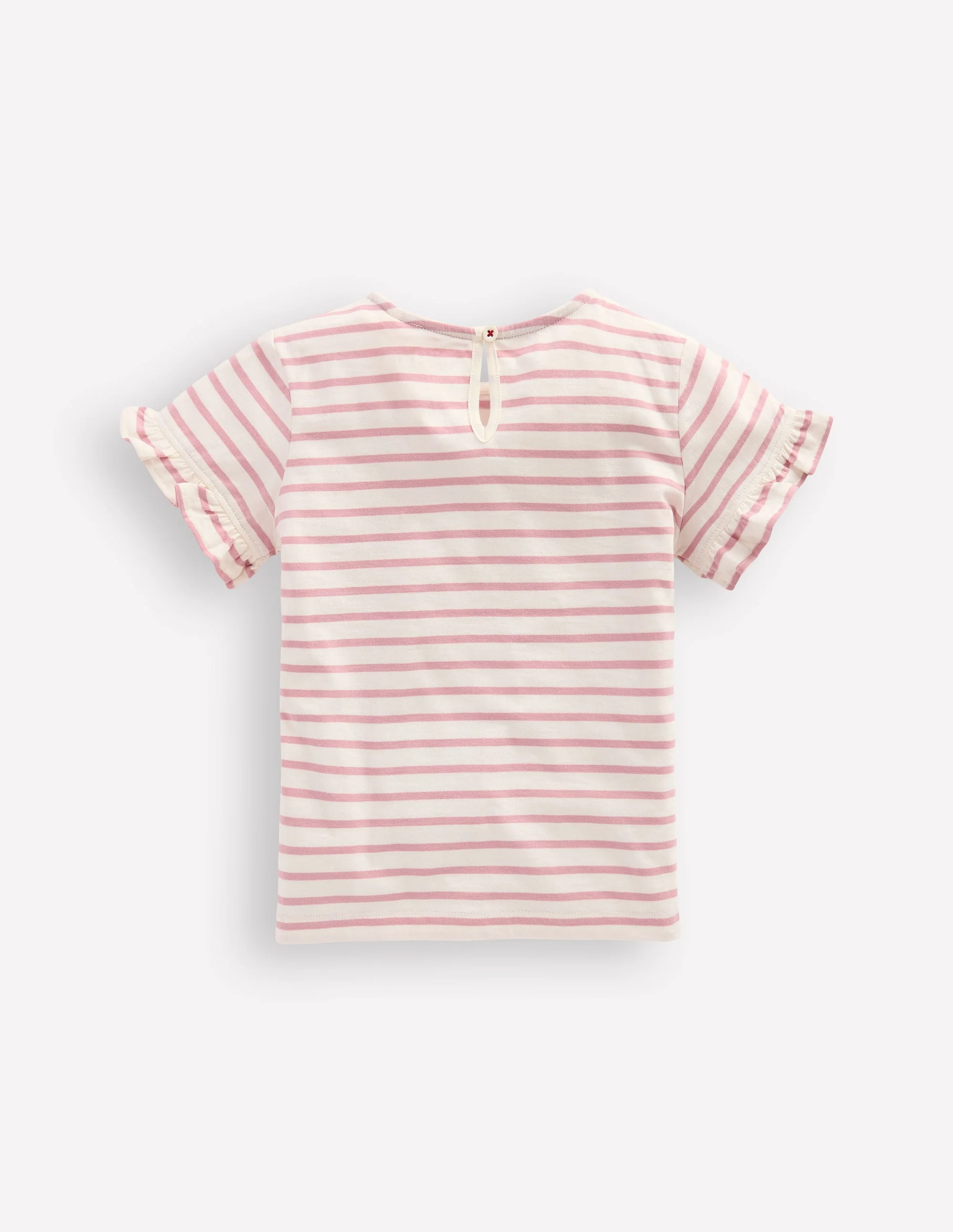 Hübsches T-Shirt mit Rüschen-Rosa Streifen Balletttänzerinnen - Image 2