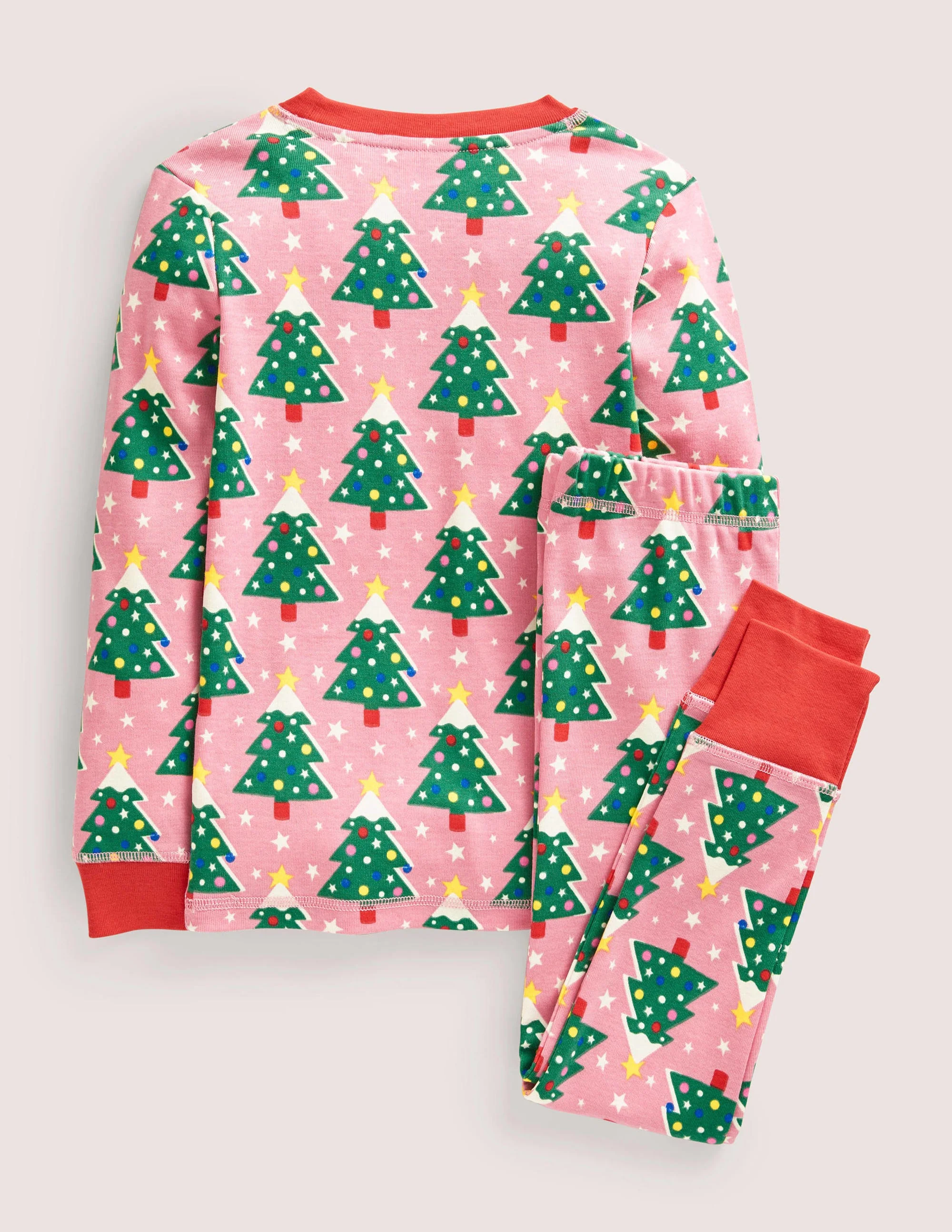 Im Dunkeln leuchtender Schlafanzug mit anliegender Passform-Kirschblütenrosa, Weihnachtsbäume - Image 2