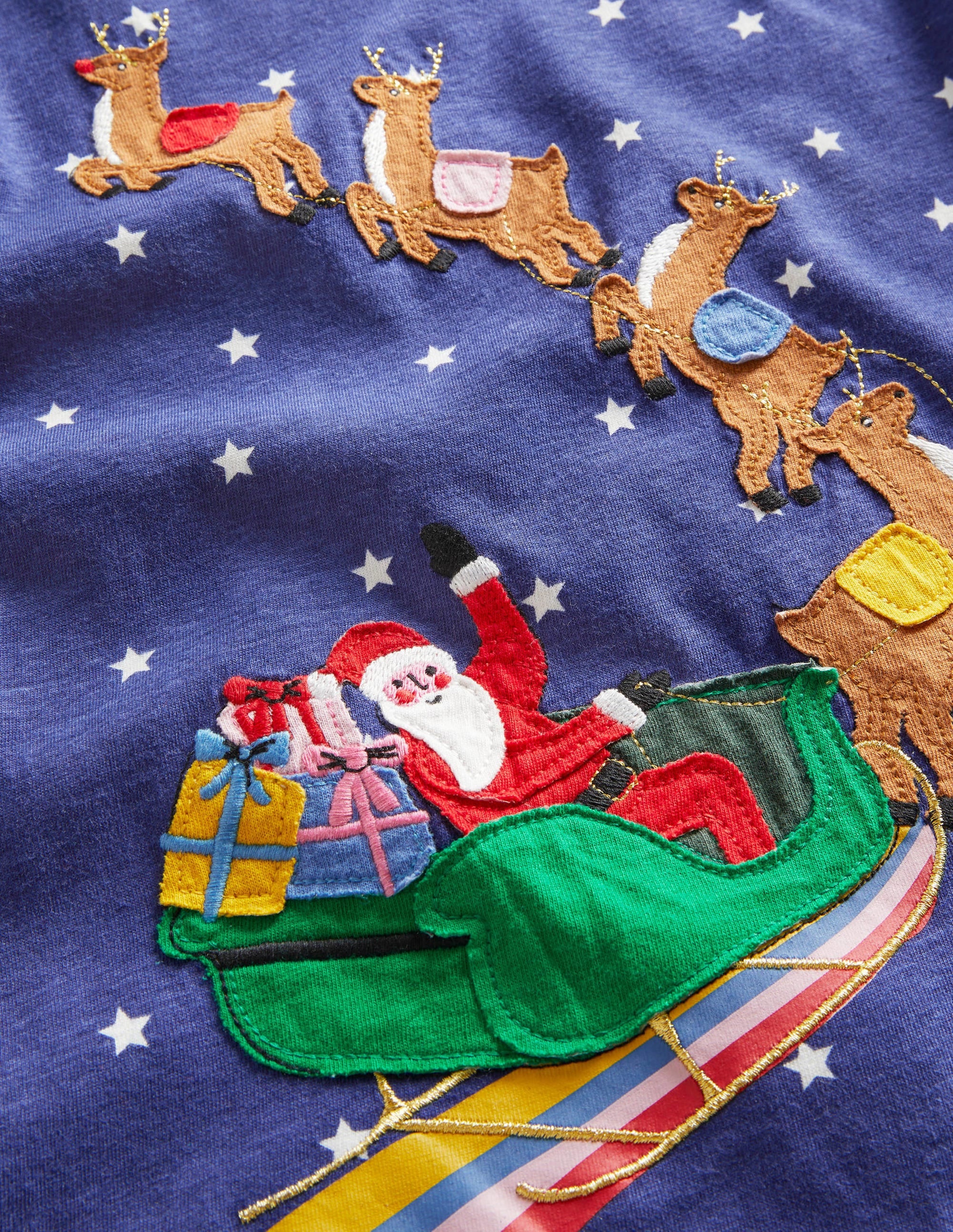 Im Dunkeln leuchtendes Oberteil-Segelblau, Weihnachtsmann - Image 3