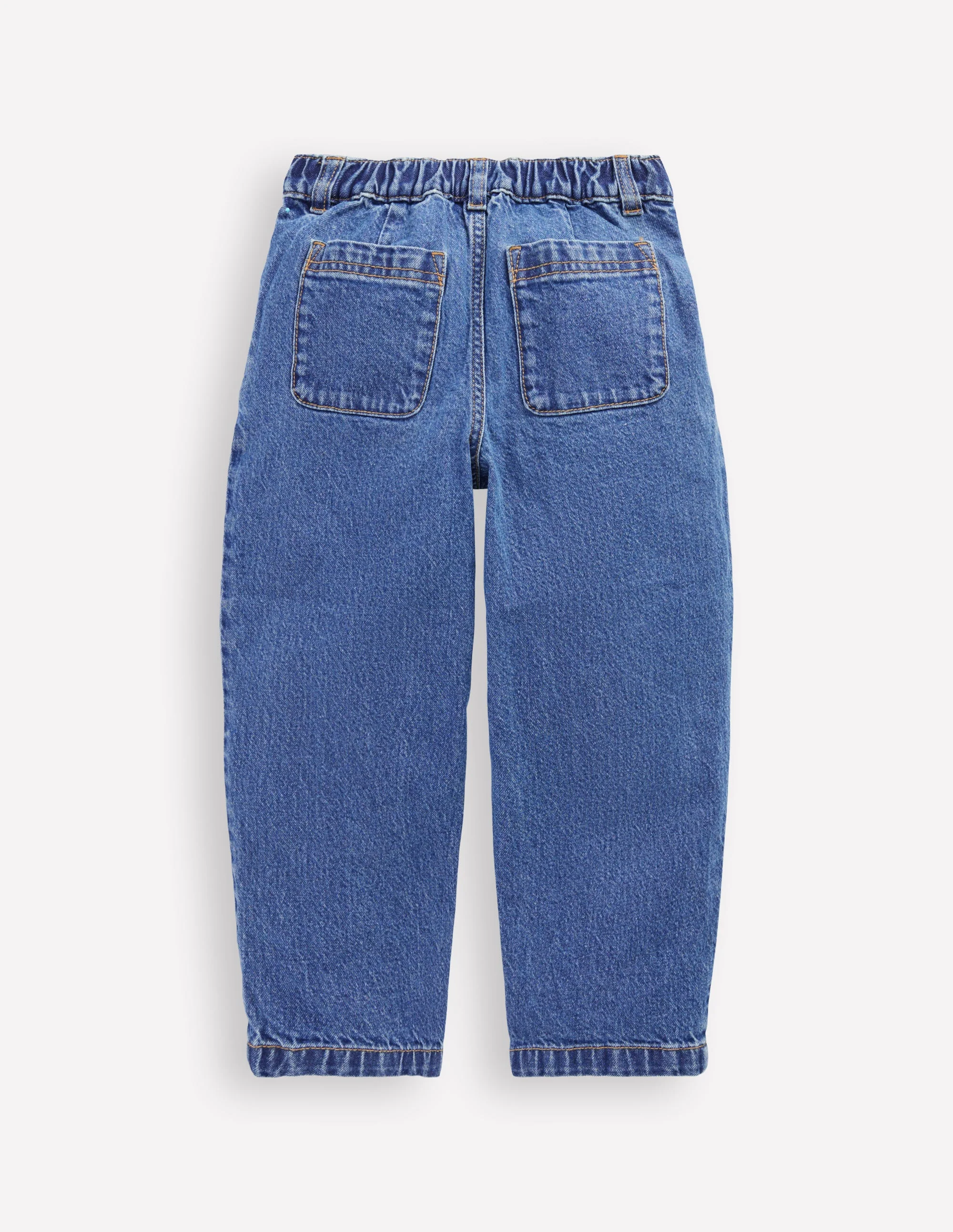 Jeans mit Faltendetail-Mittlere Mischung Denim - Image 6