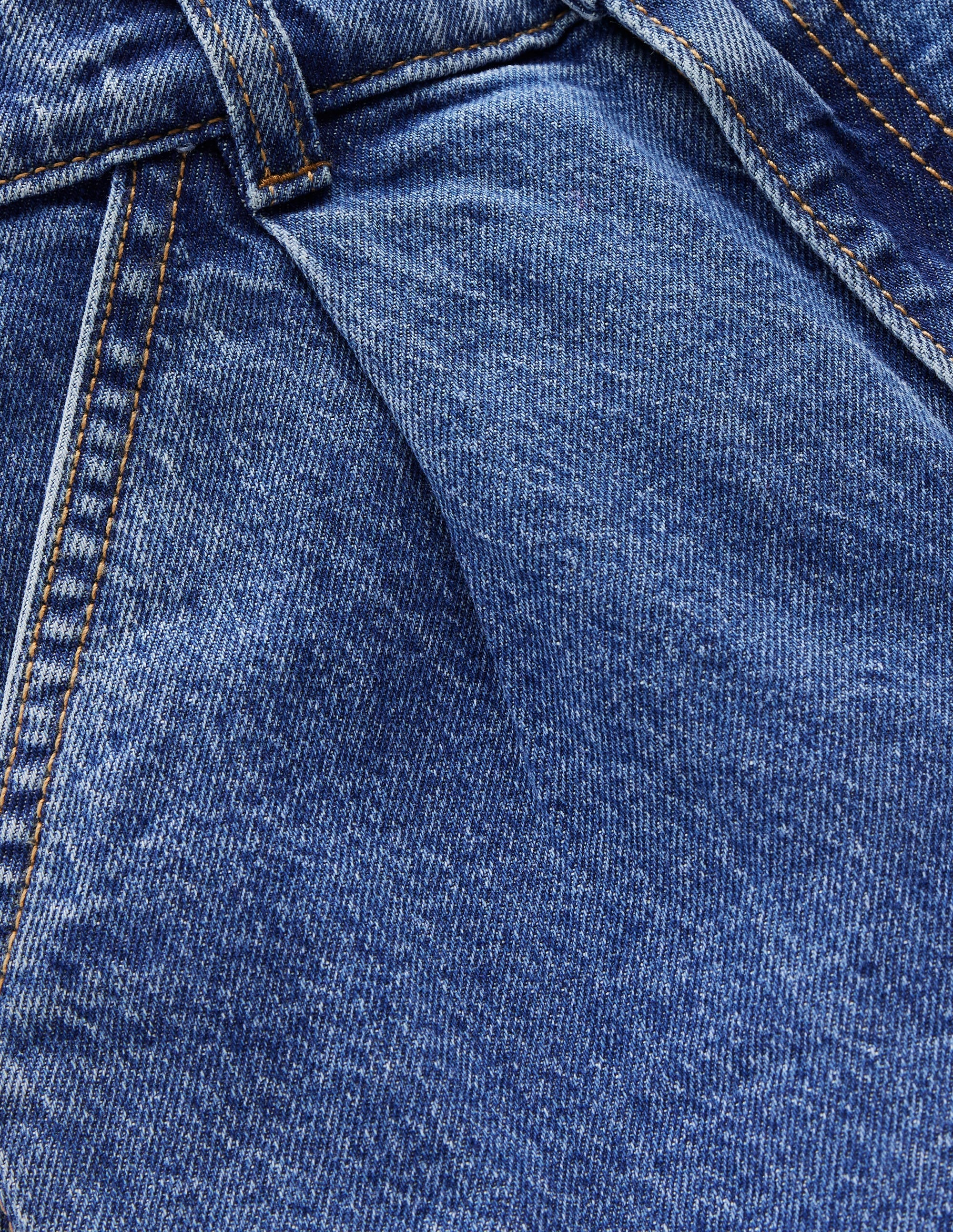 Jeans mit Faltendetail-Mittlere Mischung Denim - Image 7