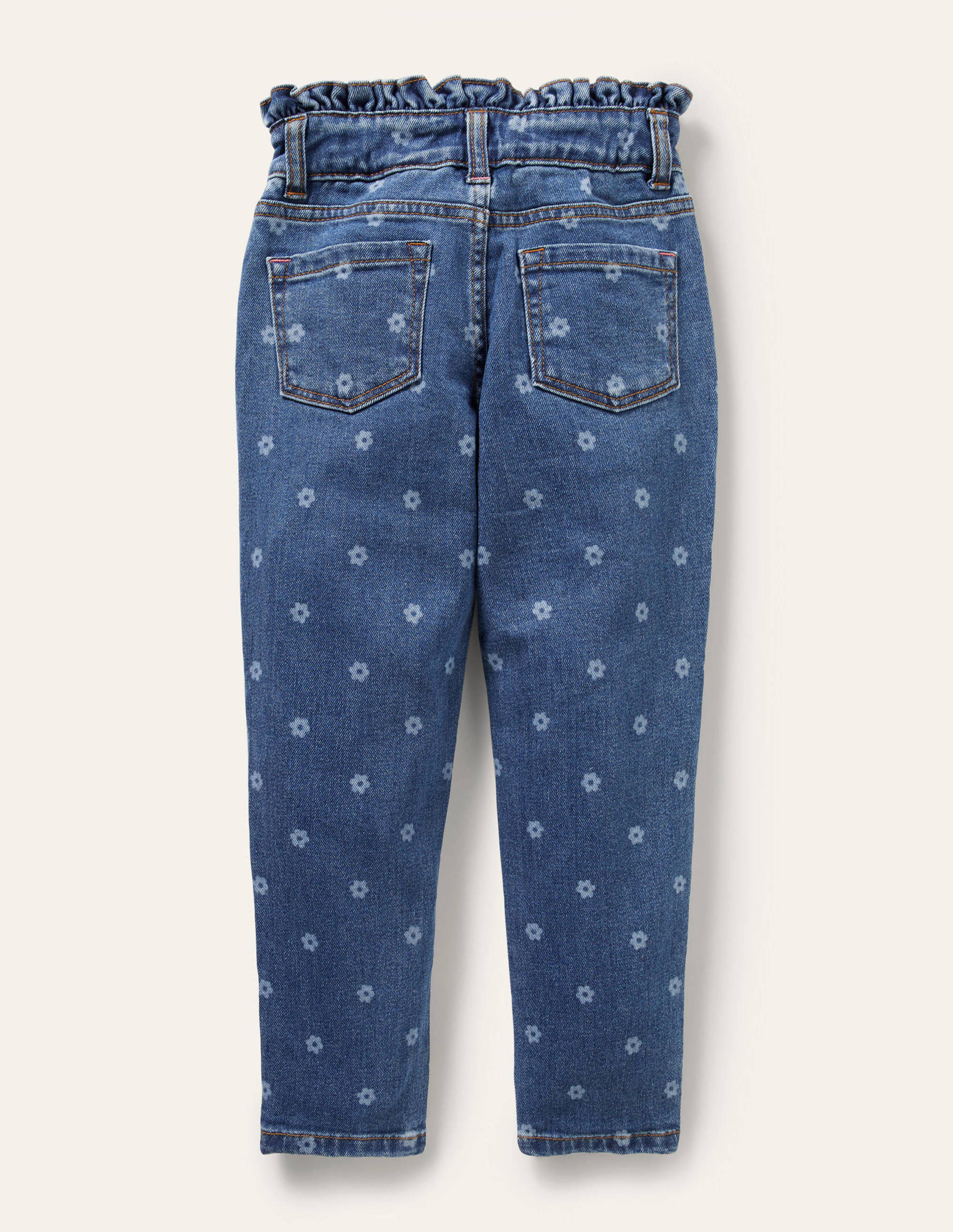 Jeans mit Rüschentaille-Denim, Gänseblümchen - Image 2