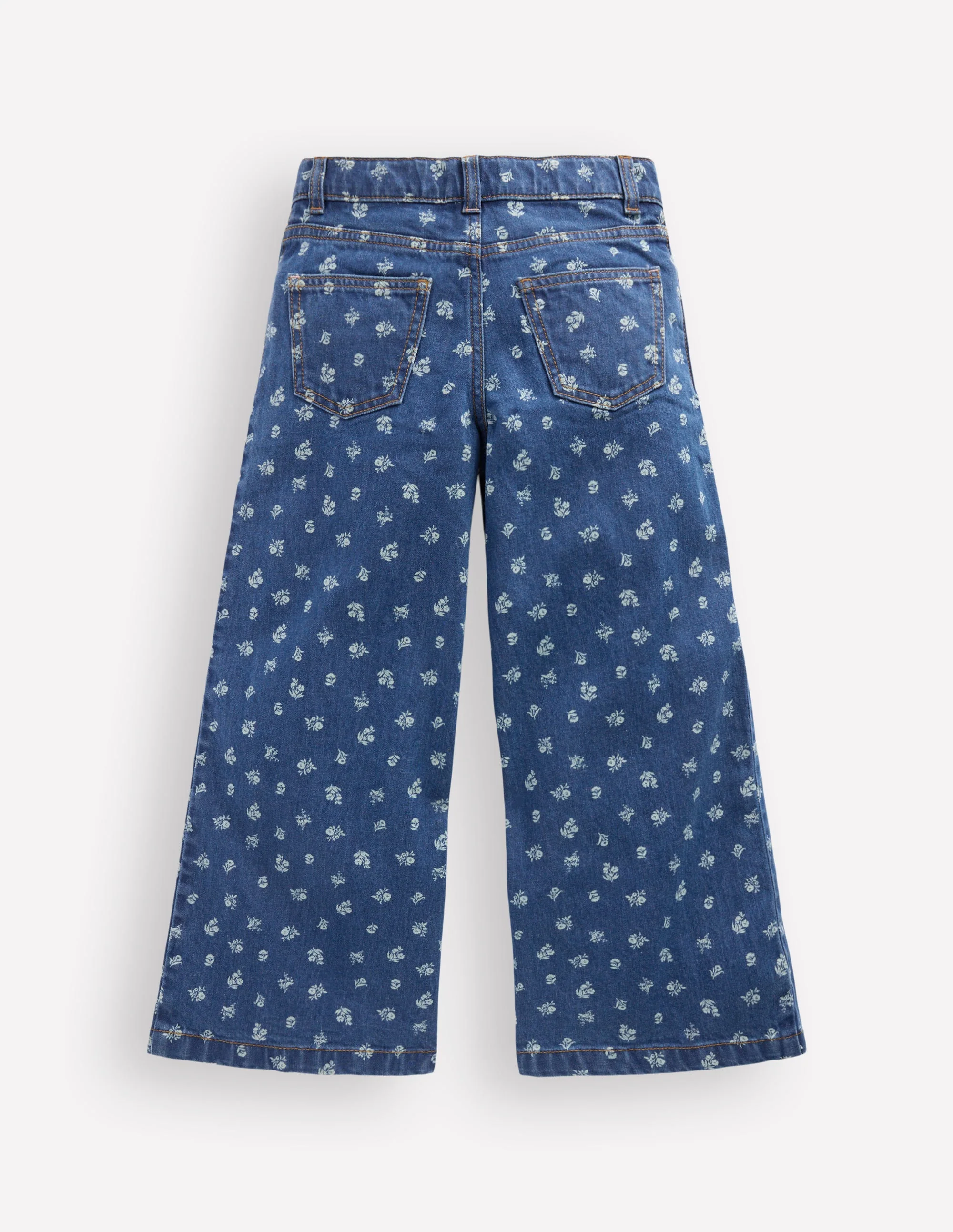 Jeans mit weitem Bein-Denim Blumenmuster - Image 2