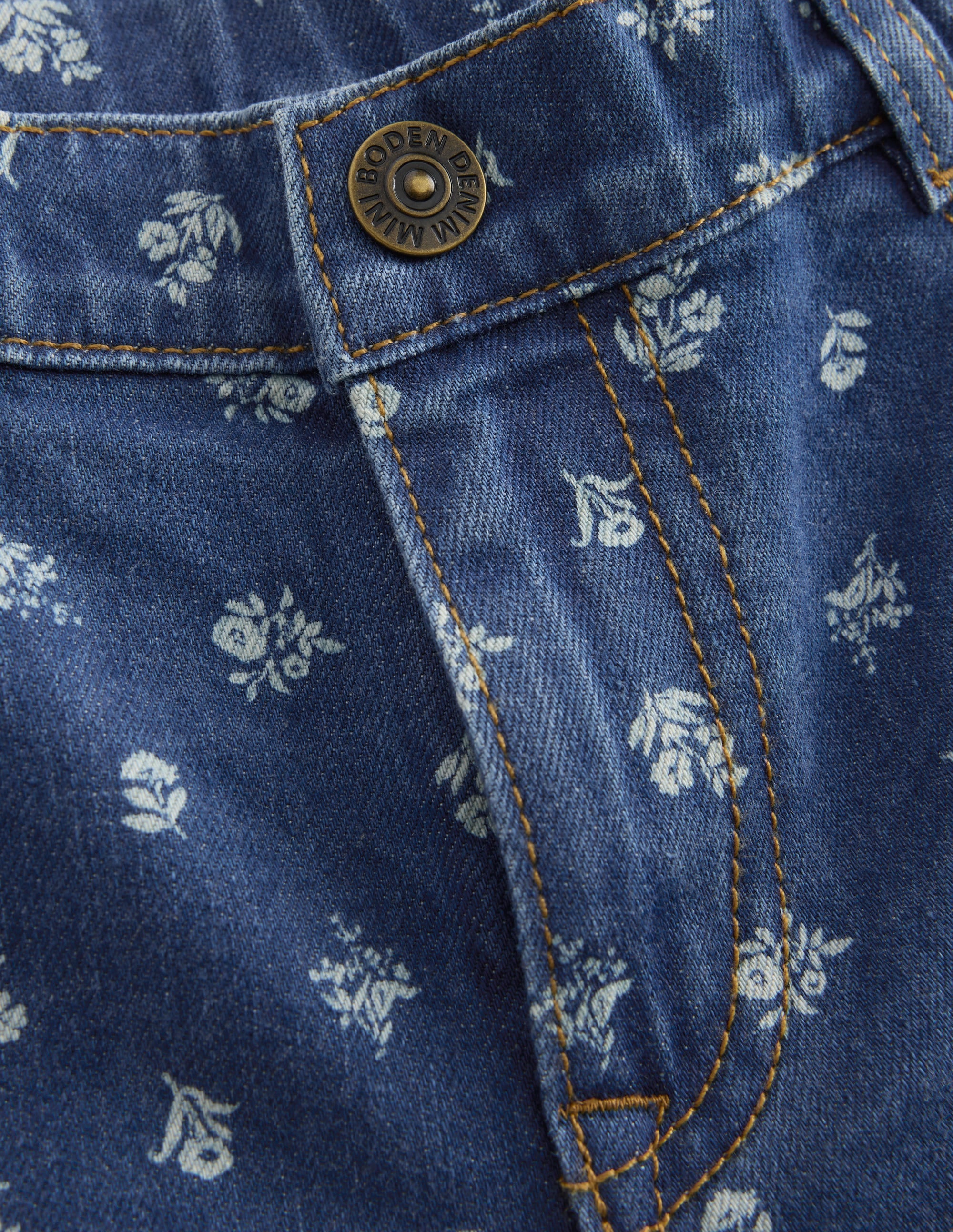 Jeans mit weitem Bein-Denim Blumenmuster - Image 3