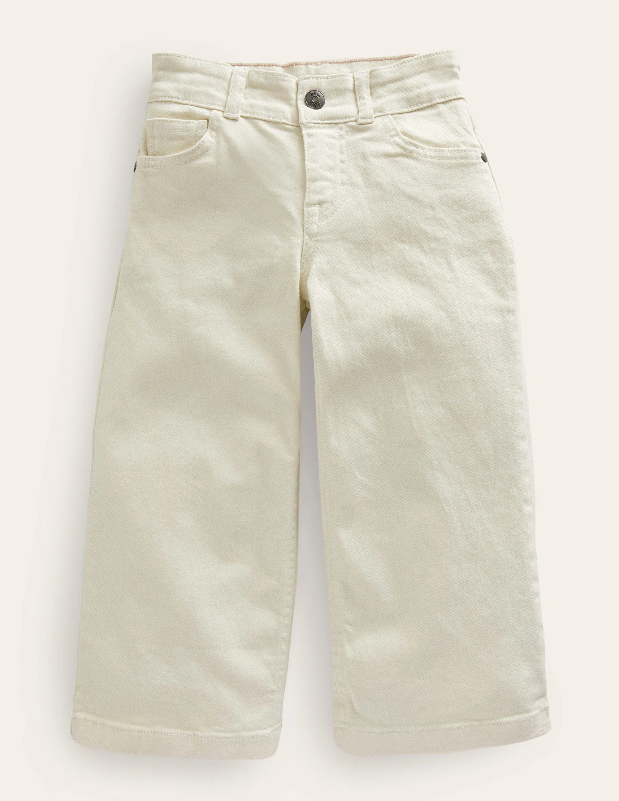 Jeans mit weitem Bein-Ecru