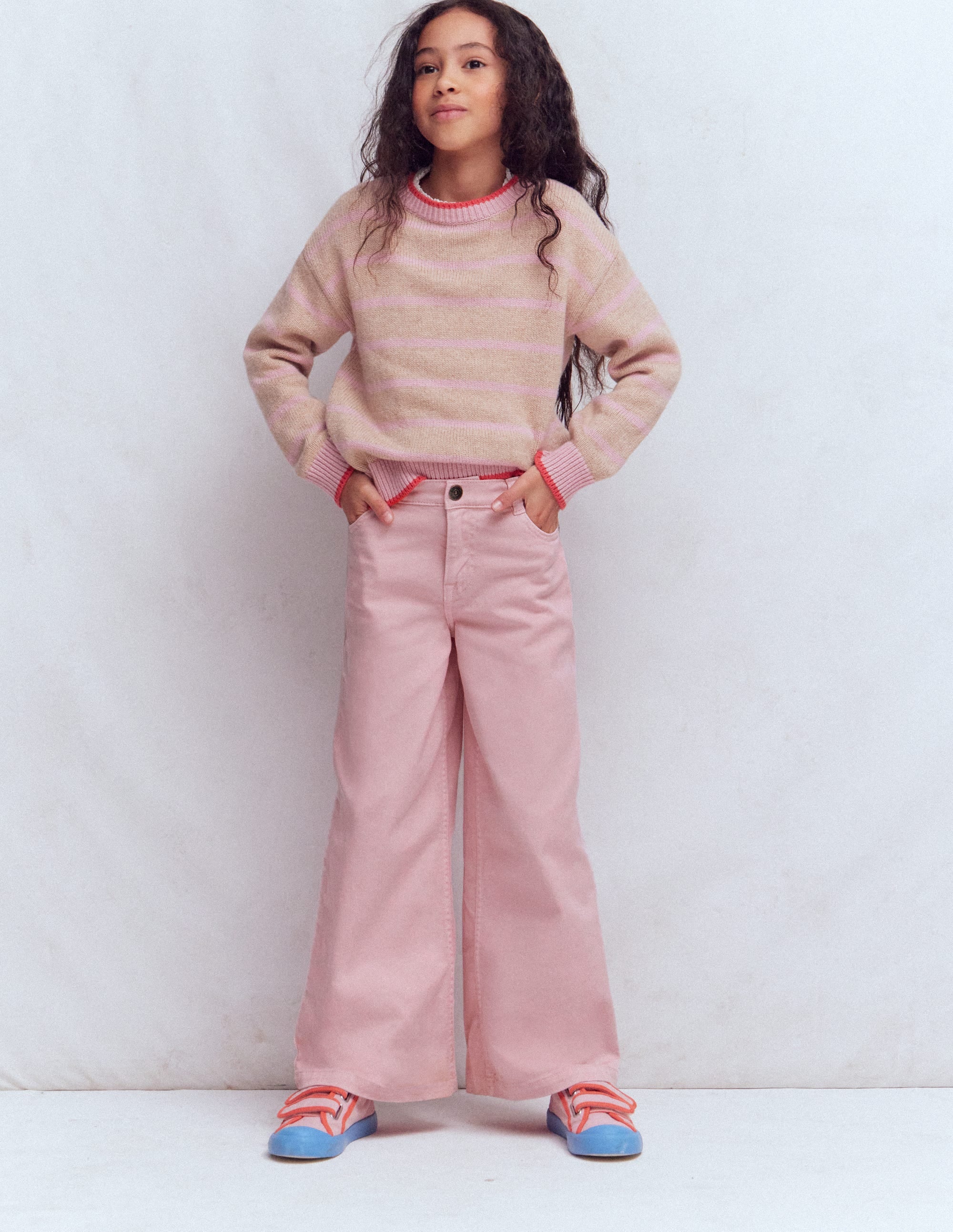 Jeans mit weitem Bein-ROSA