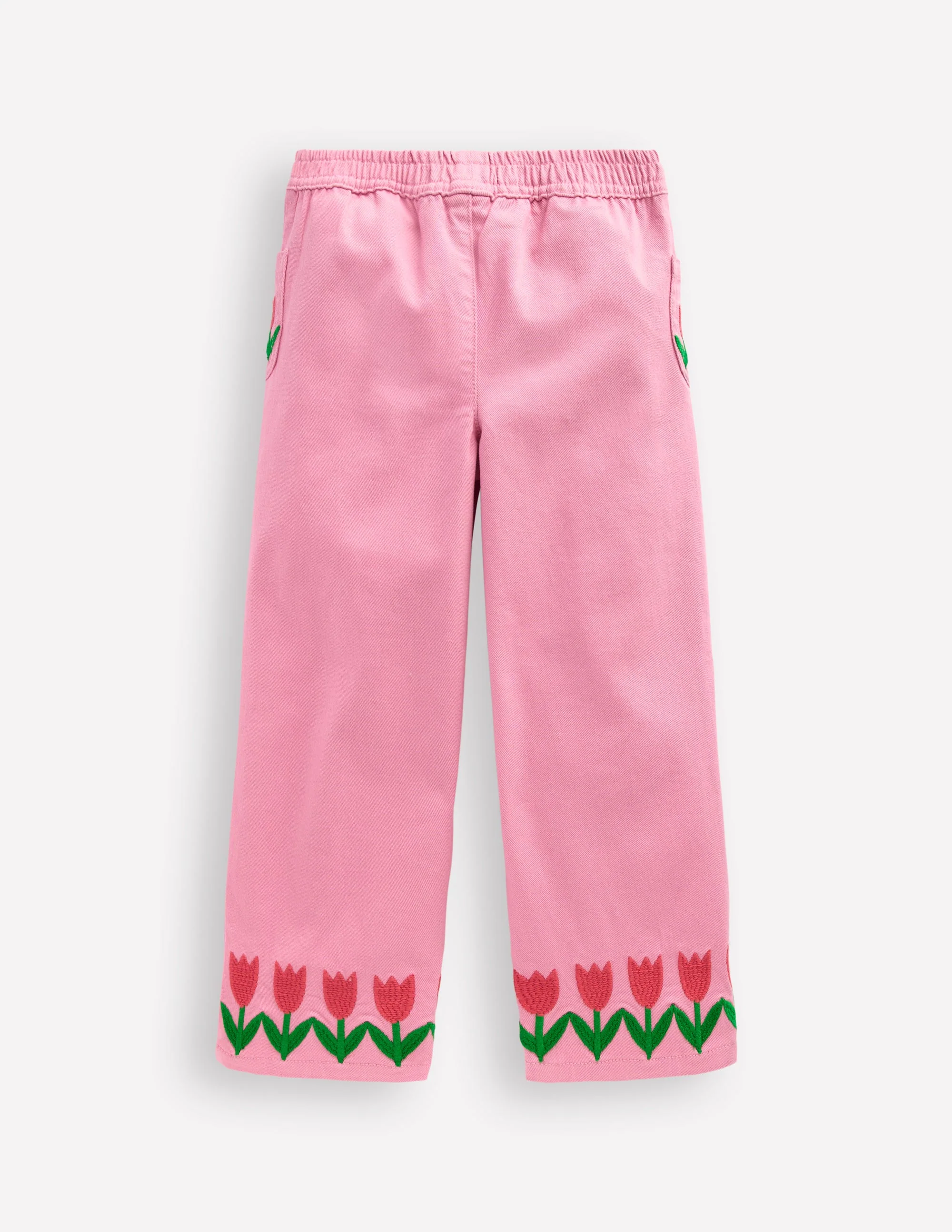 Jeans mit weitem Bein zum Hineinschlüpfen-Rosa Tulpen - Image 5