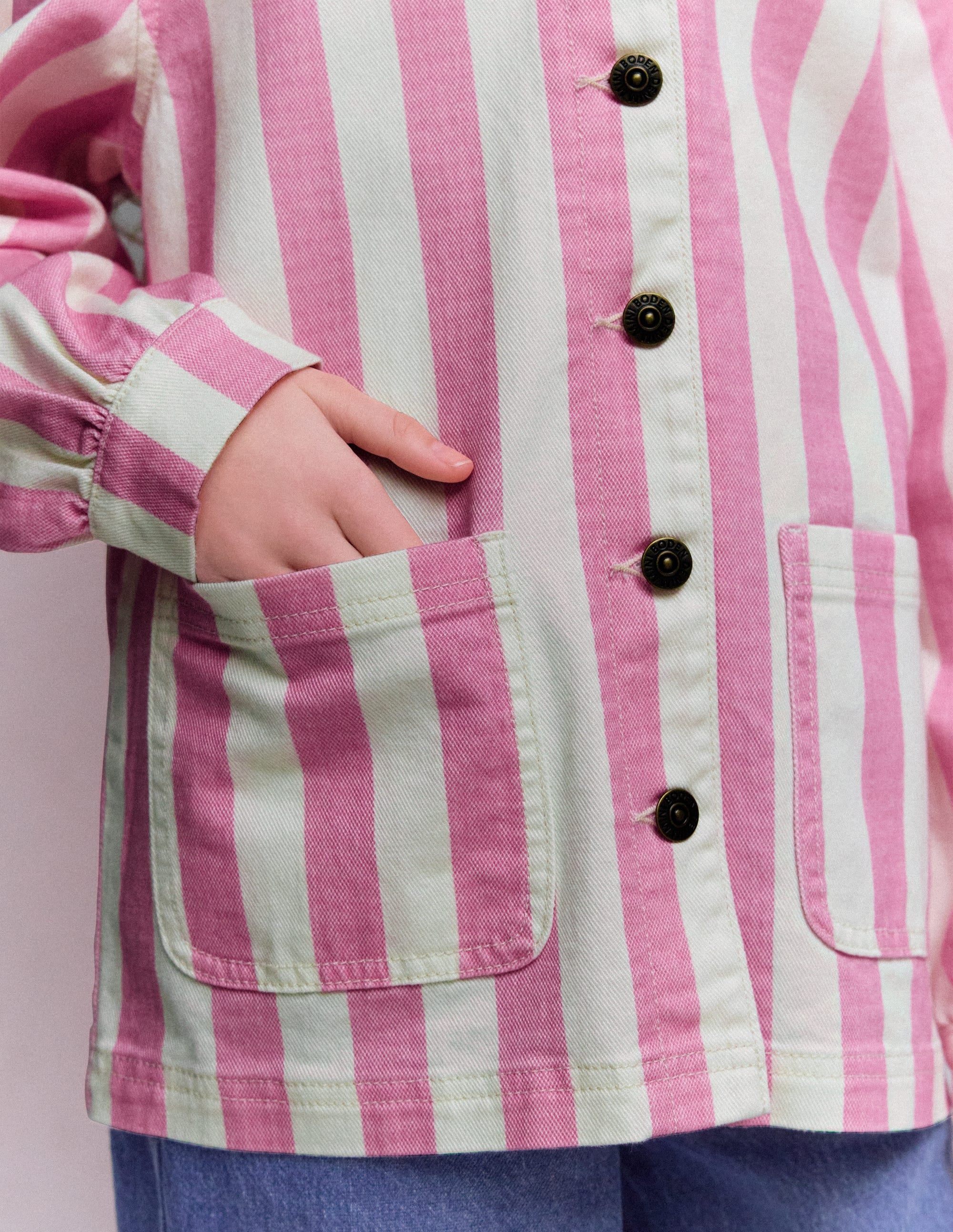 Jeansjacke-Rosa Streifen - Image 2