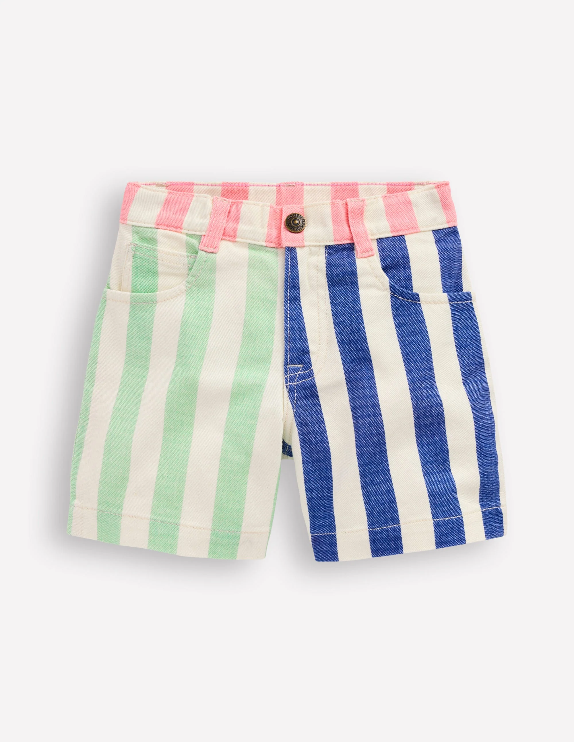 Jeansshorts-Bunt Kuddelmuddel-Streifen