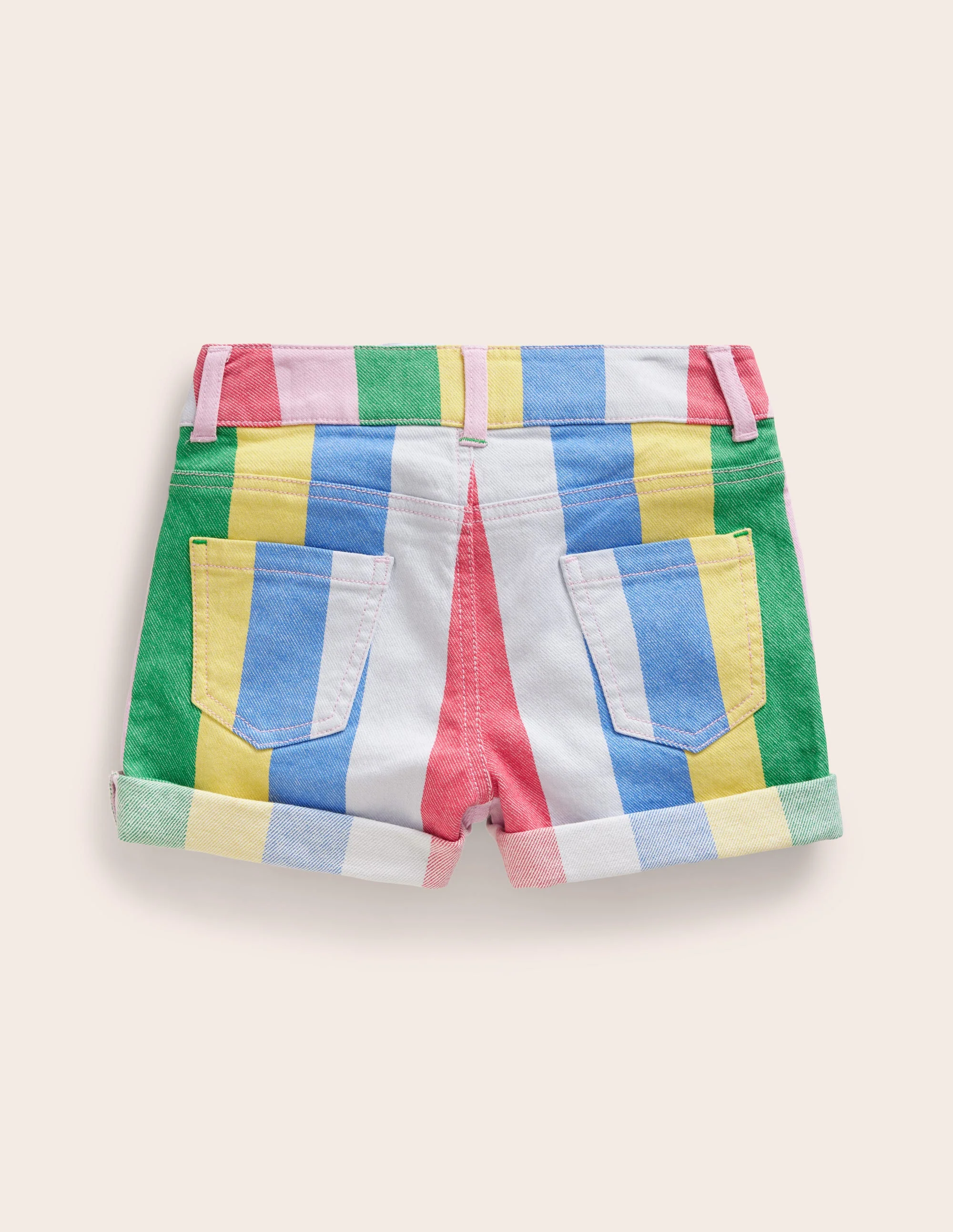 Jeansshorts-Bunt Regenbogen-Streifen - Image 2