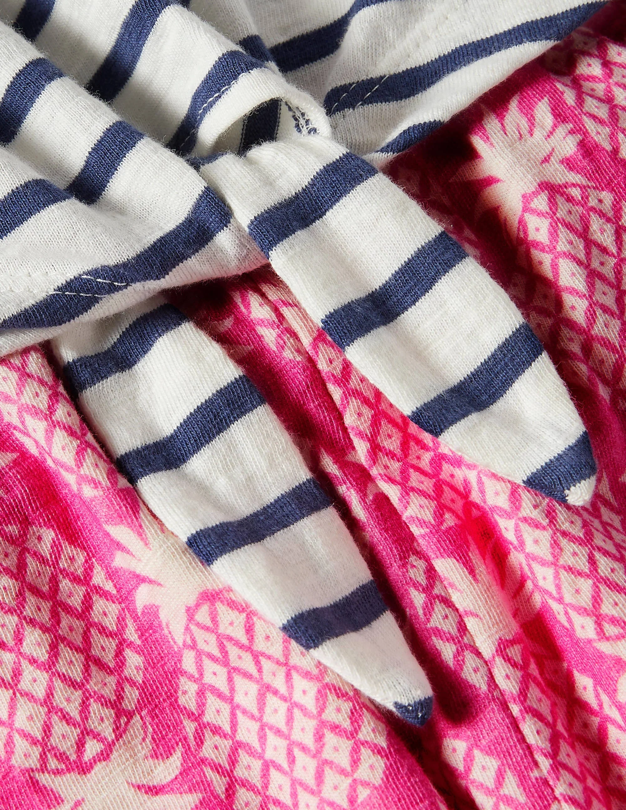 Jersey-Jumpsuit mit Knotendetail-Pink, Geometrisches Ananasmuster - Image 3