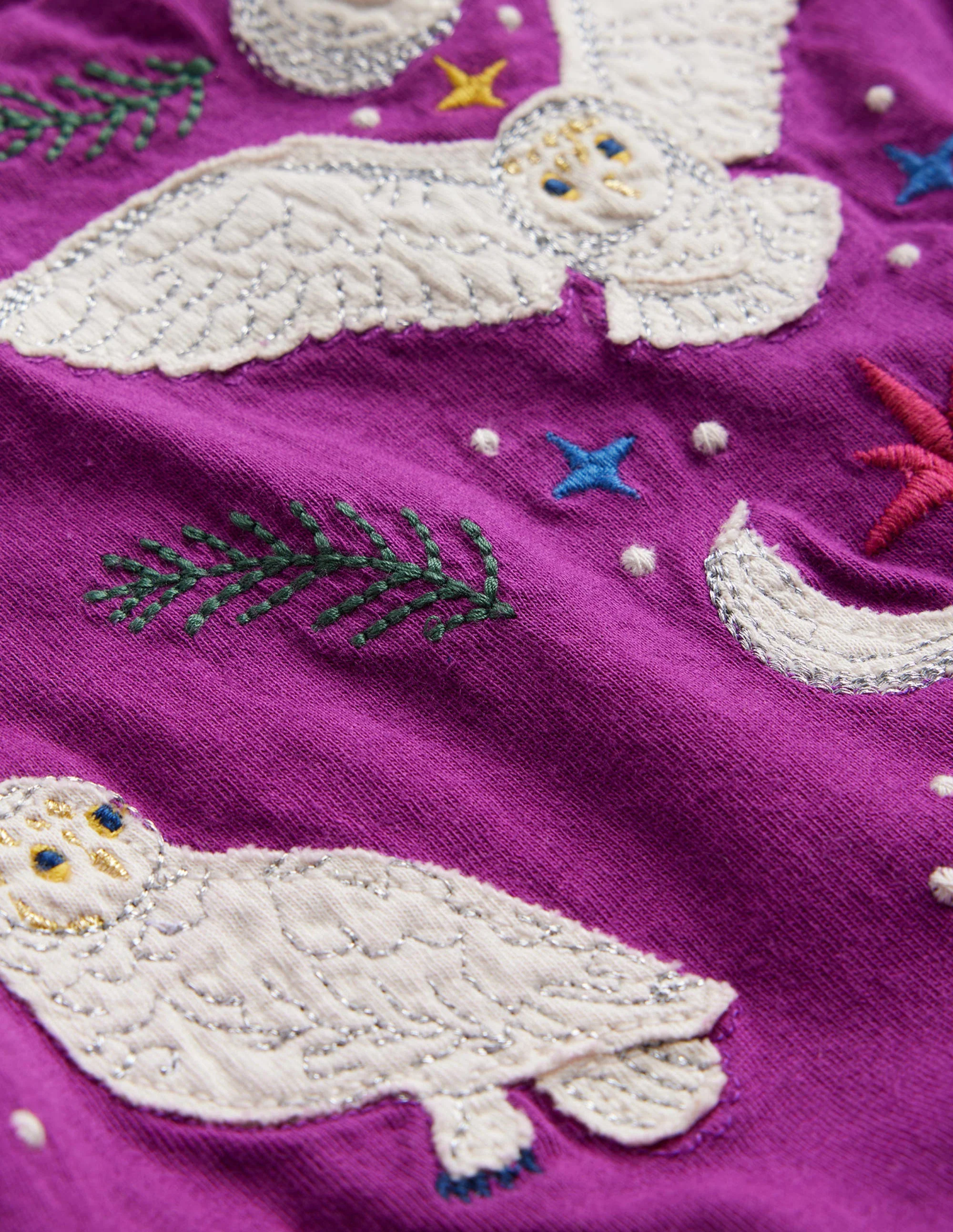 Jersey-Kleid mit Applikation-Chrysanthemen-Lila - Image 3