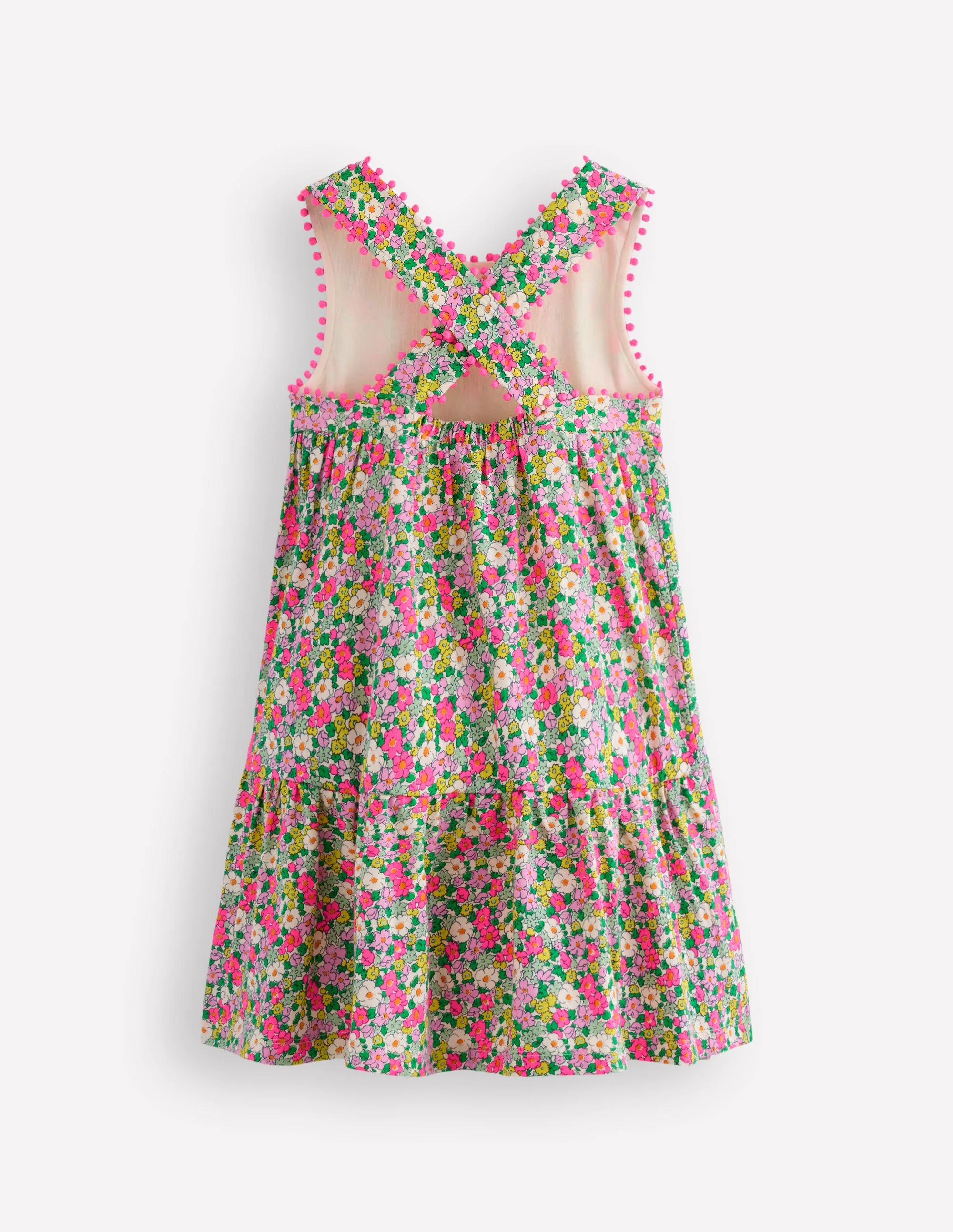 Jersey-Kleid mit gekreuzten Rückenträgern-Filigranes Blumenmuster - Image 2