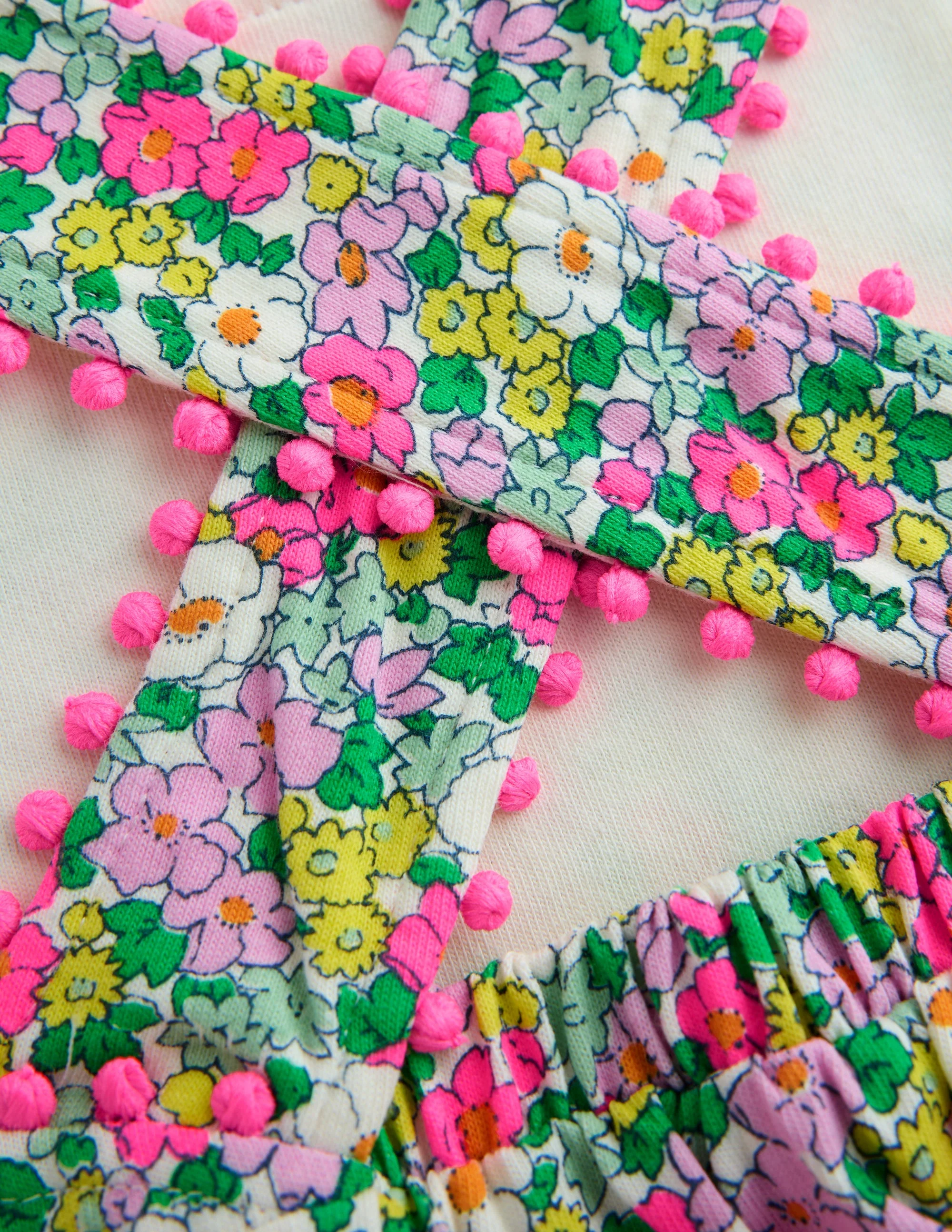Jersey-Kleid mit gekreuzten Rückenträgern-Filigranes Blumenmuster - Image 3