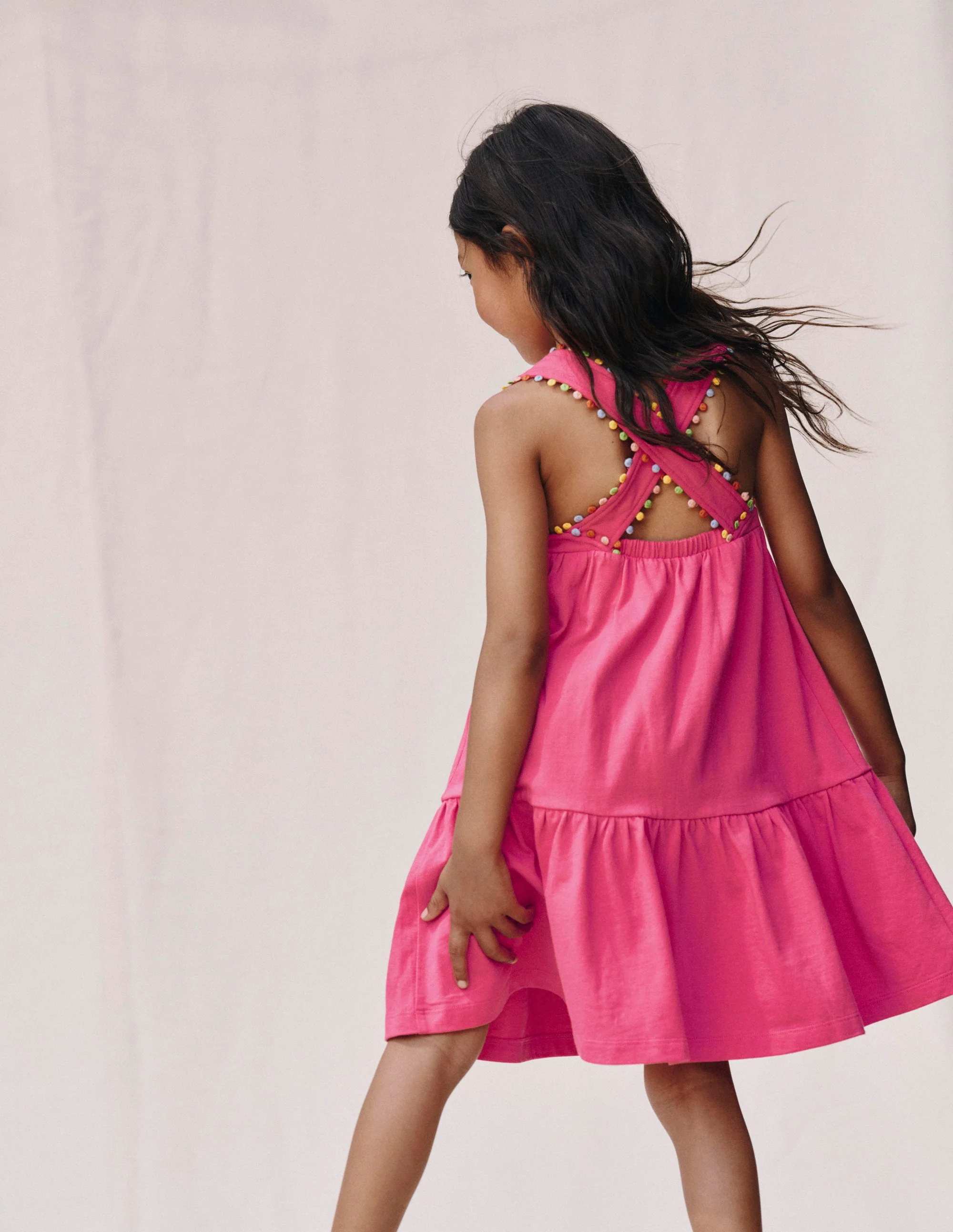 Jersey-Kleid mit gekreuzten Rückenträgern-Flamingorosa - Image 4