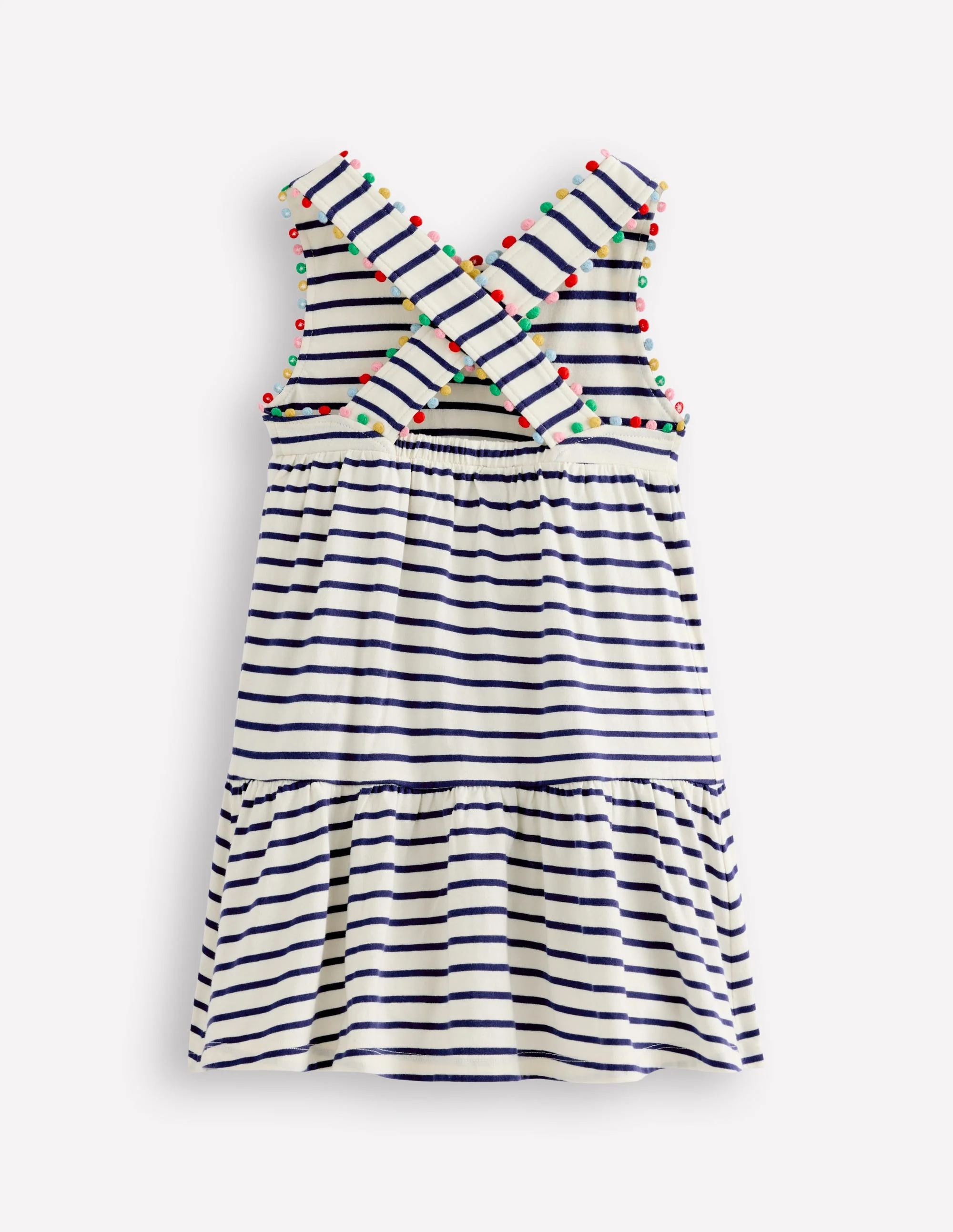 Jersey-Kleid mit gekreuzten Rückenträgern-Steuerbordblau Streifen - Image 2