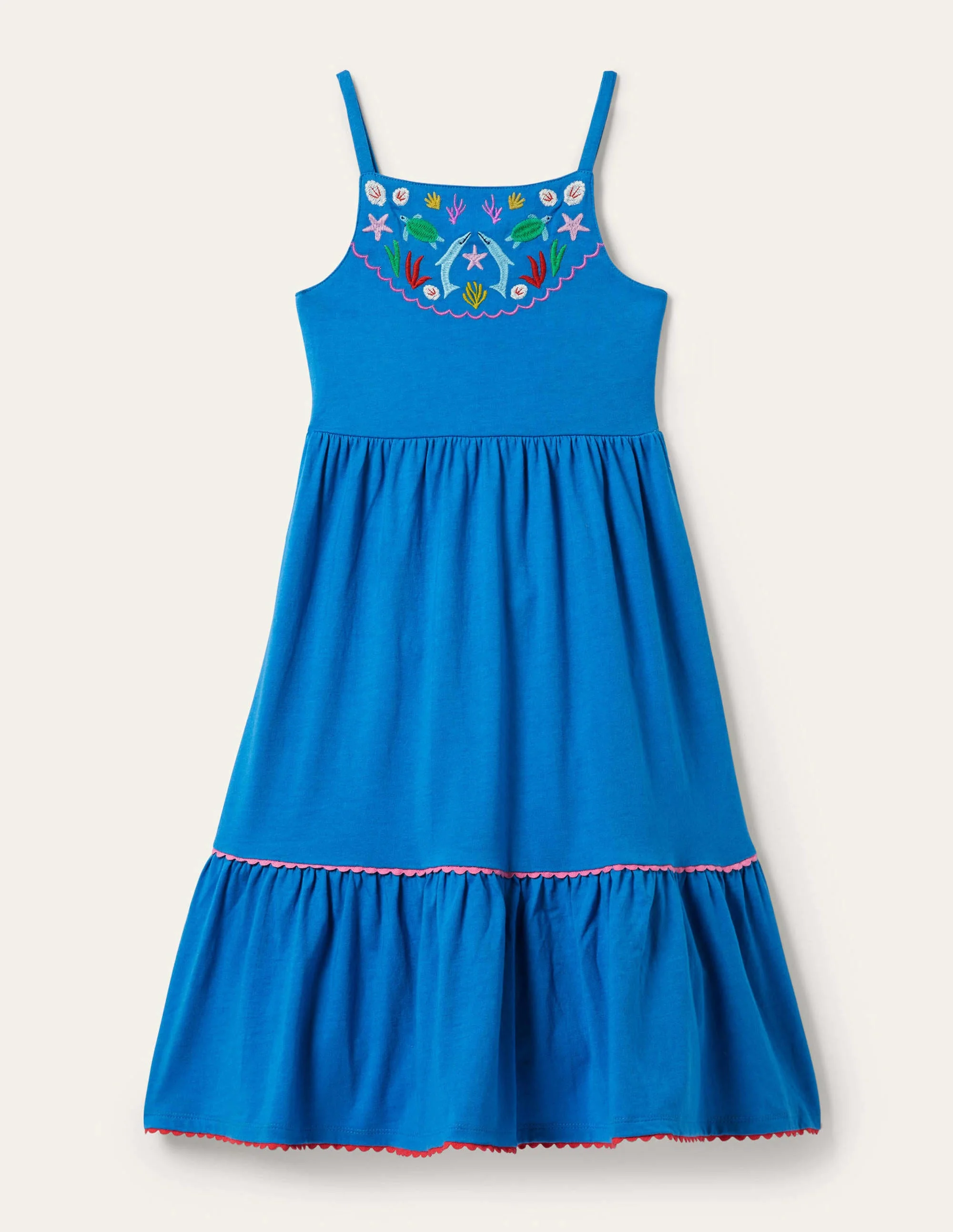 Jersey-Maxikleid-Strahlendes Marineblau