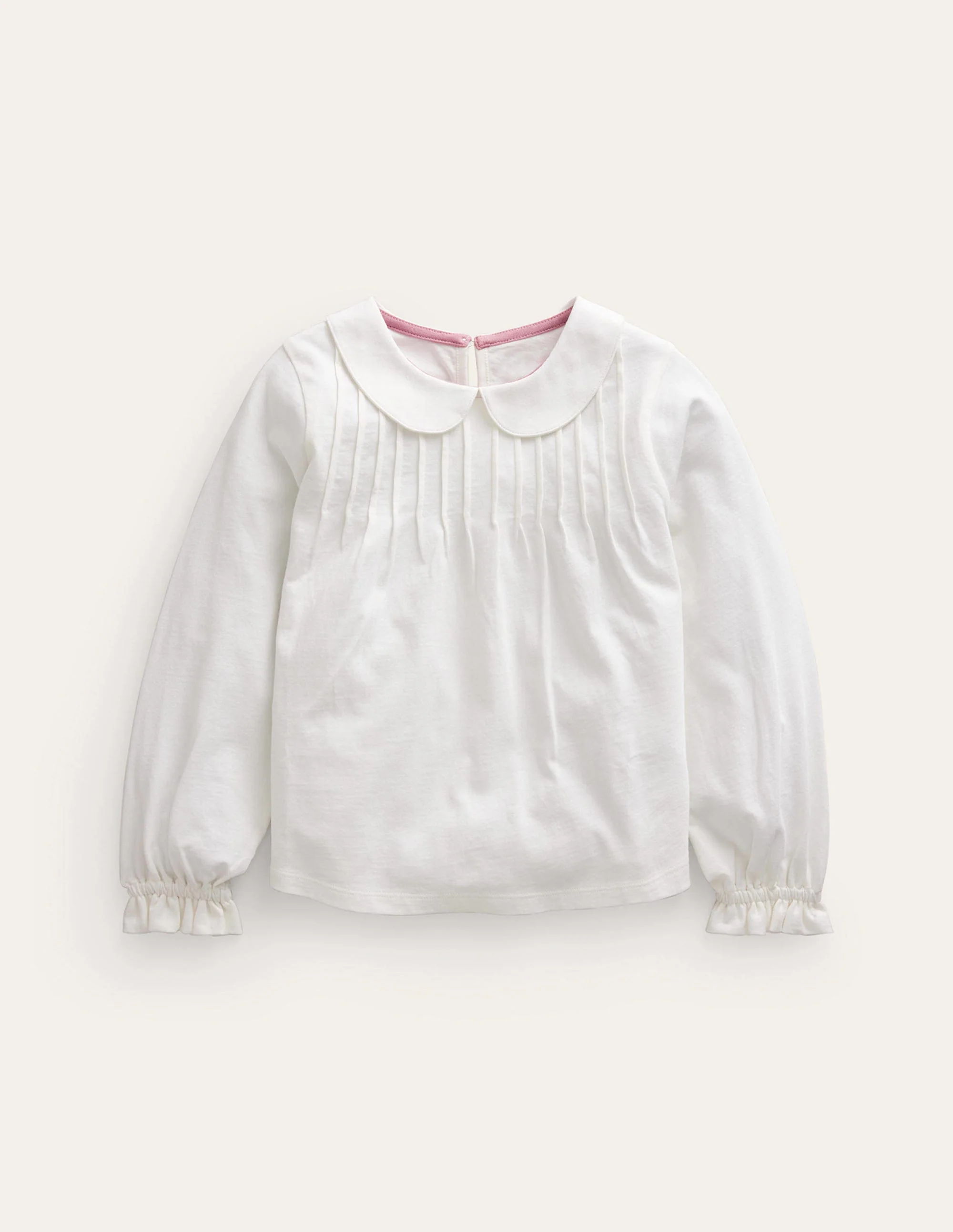 Jersey-Oberteil mit Kragen-Ivory and Navy Spot