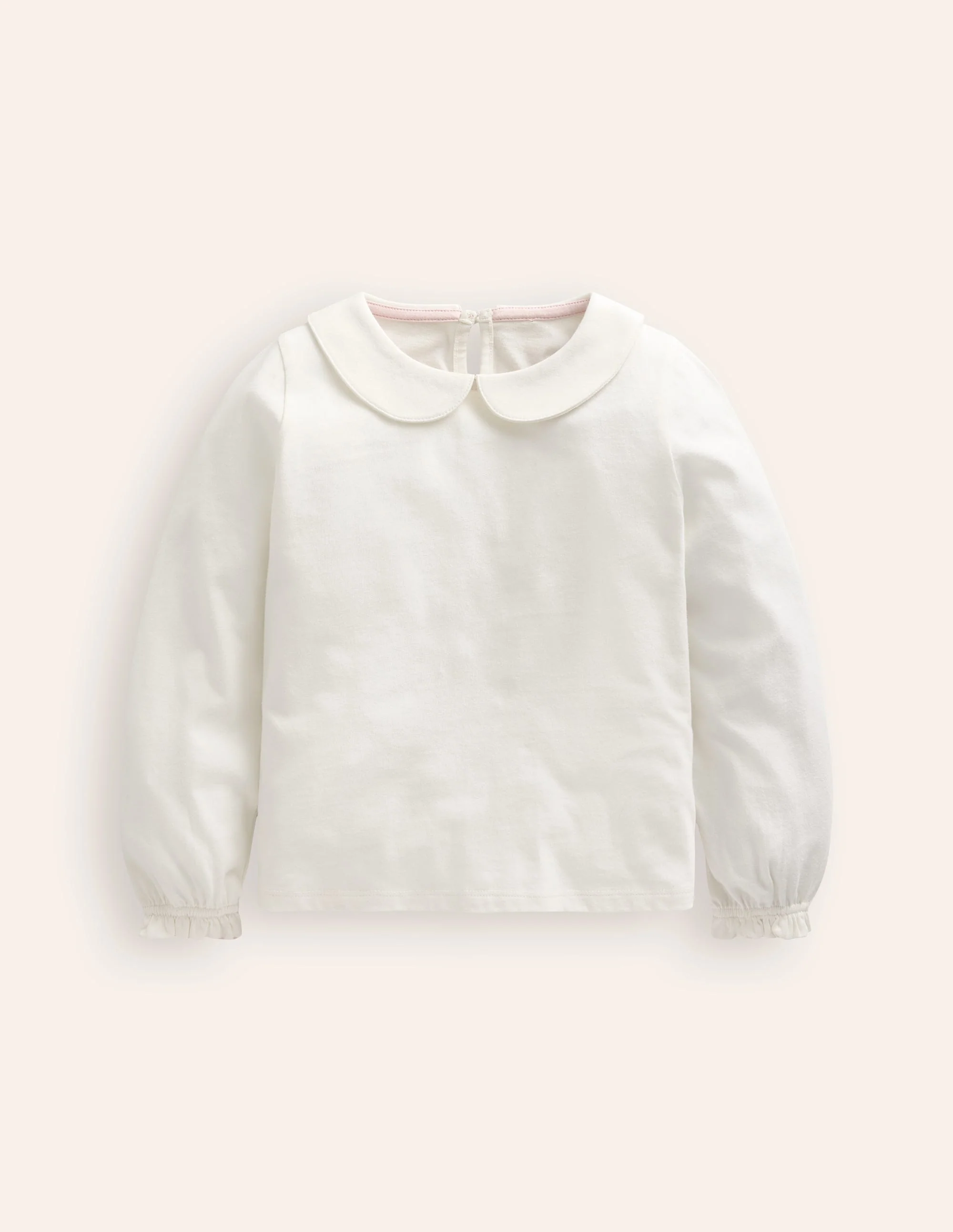 Jersey-Oberteil mit Kragen-Ivory and Navy Spot