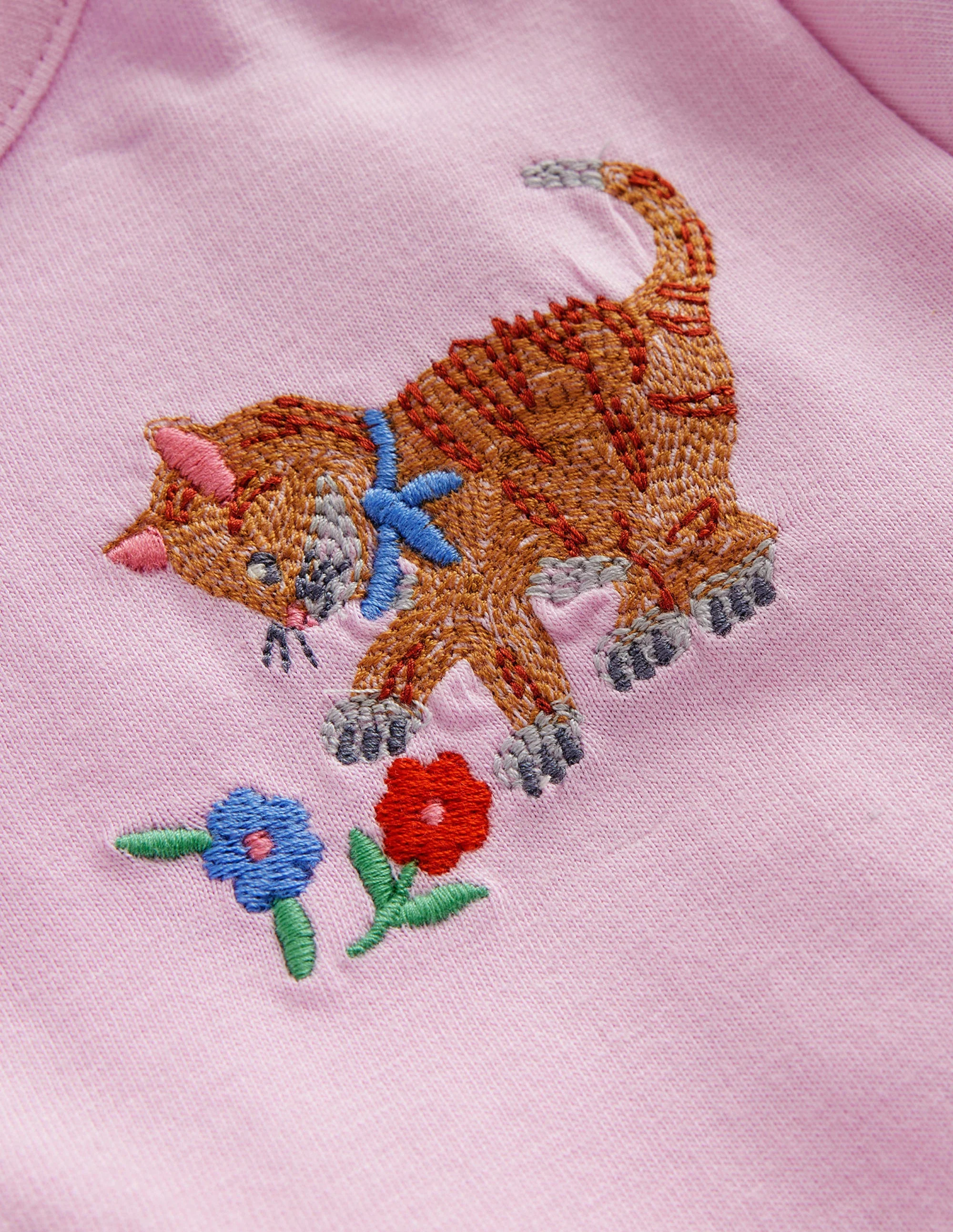Jersey-Oberteil mit Superstitch-Rosa Katzen - Image 3