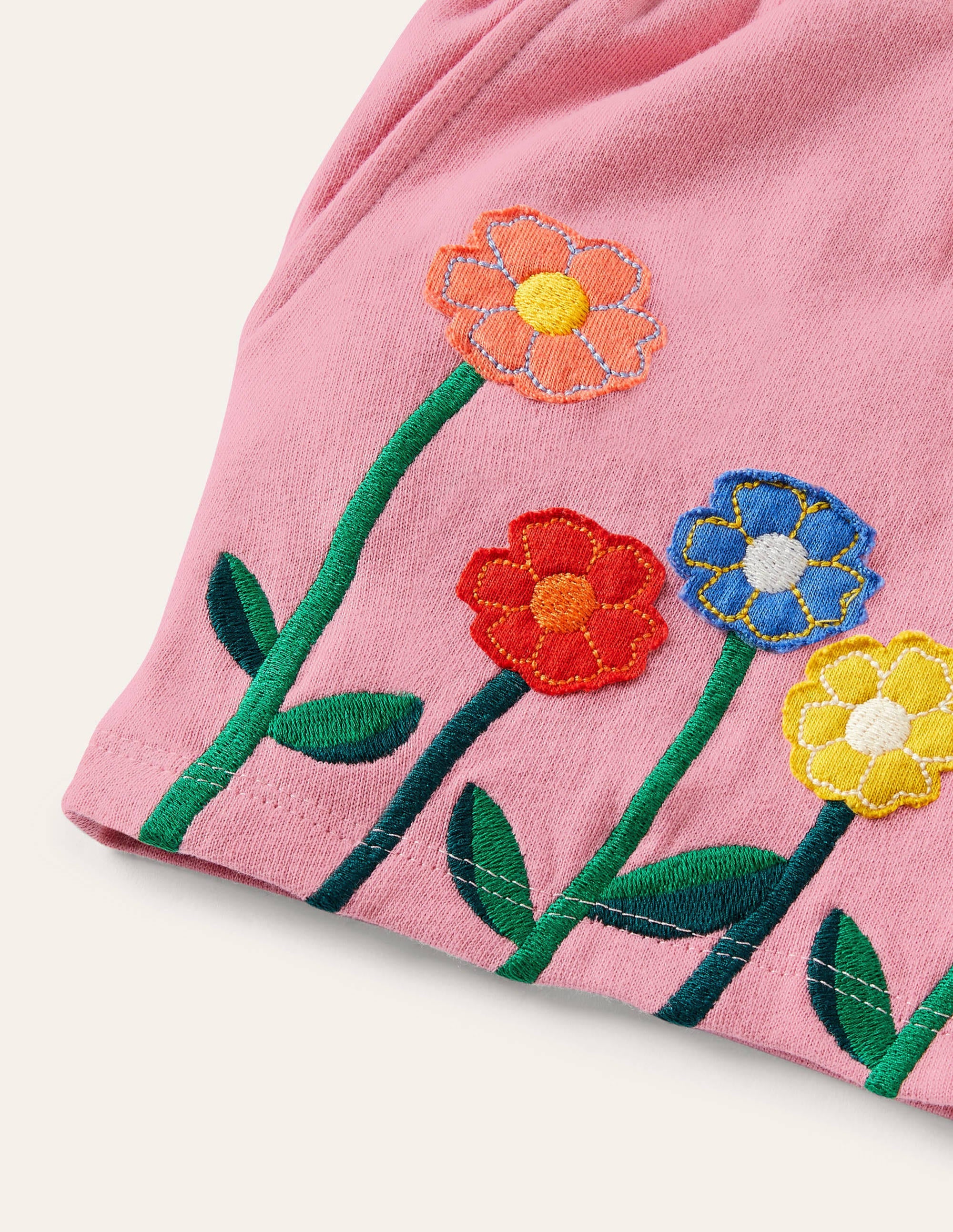 Jersey-Shorts mit Applikation-Kirschblütenrosa, Blumen - Image 3