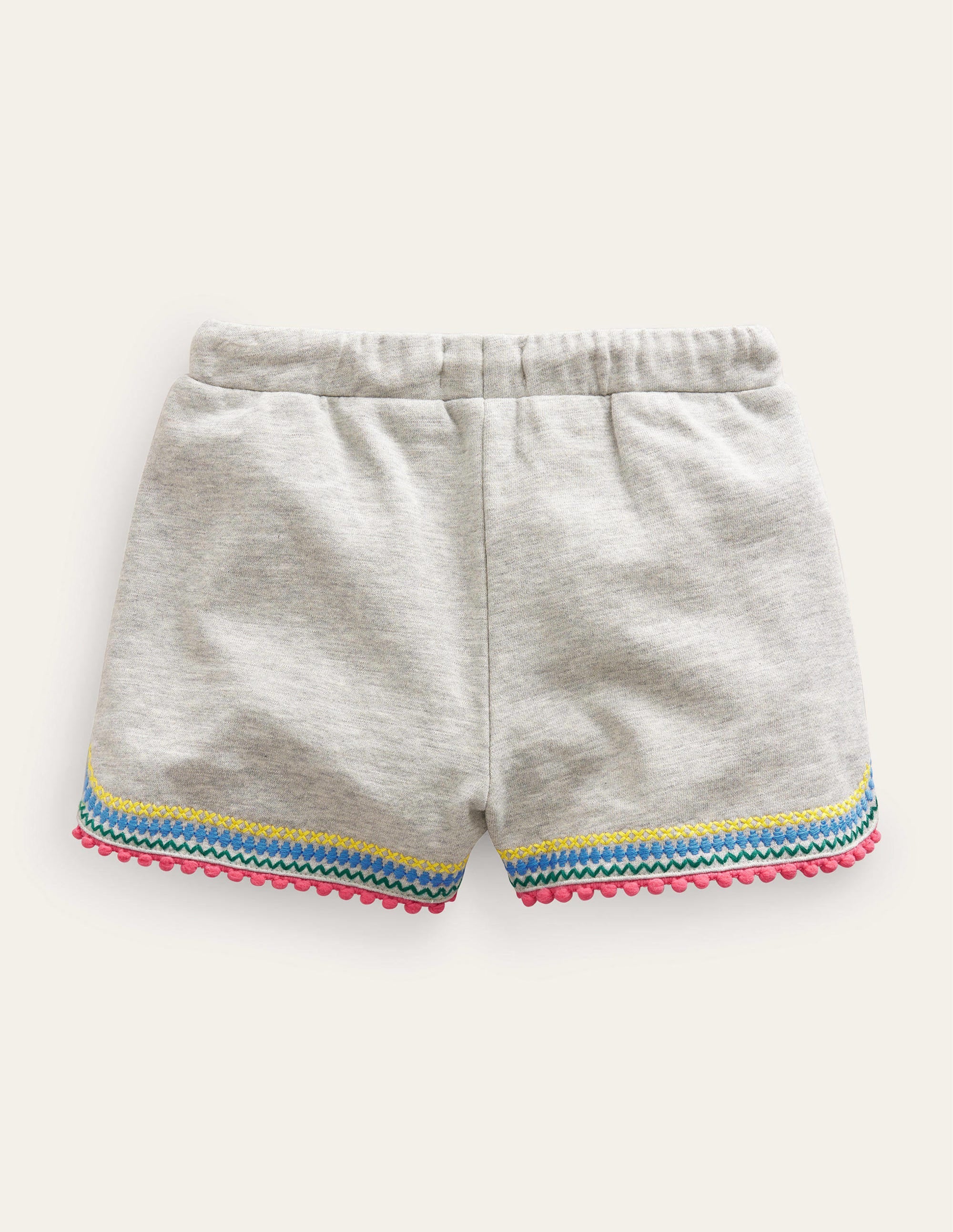 Jersey-Shorts mit Bommelbesatz-Grau Meliert - Image 2