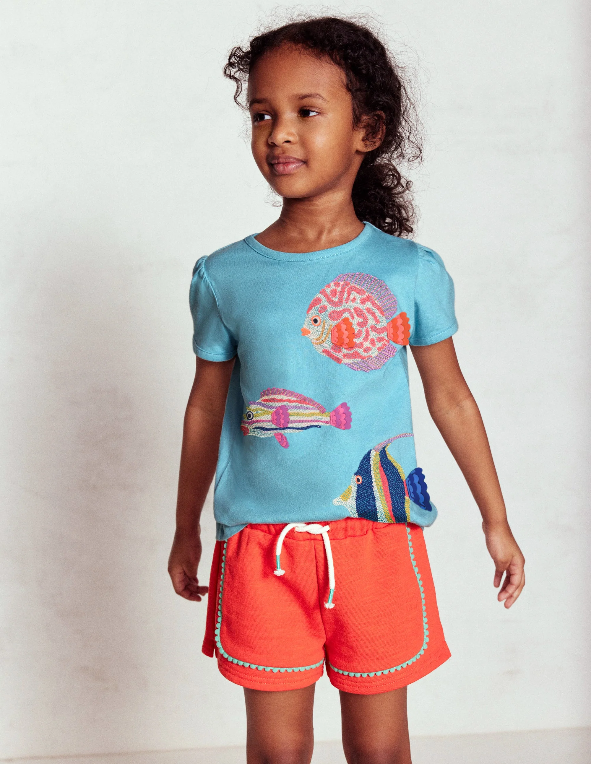 Jersey-Shorts mit Bommelbesatz-Knallrot - Image 4