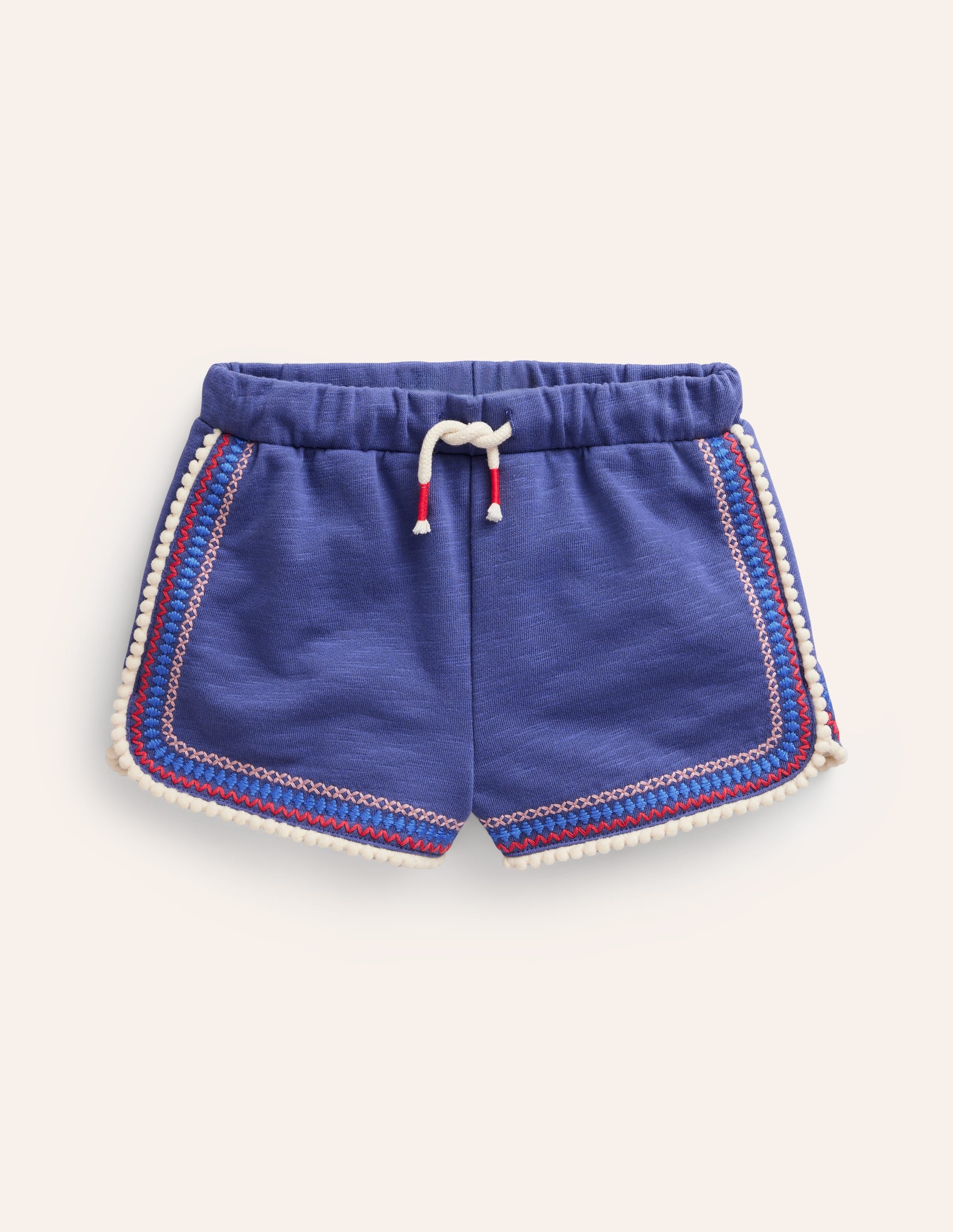 Jersey-Shorts mit Bommelbesatz-Roboterblau