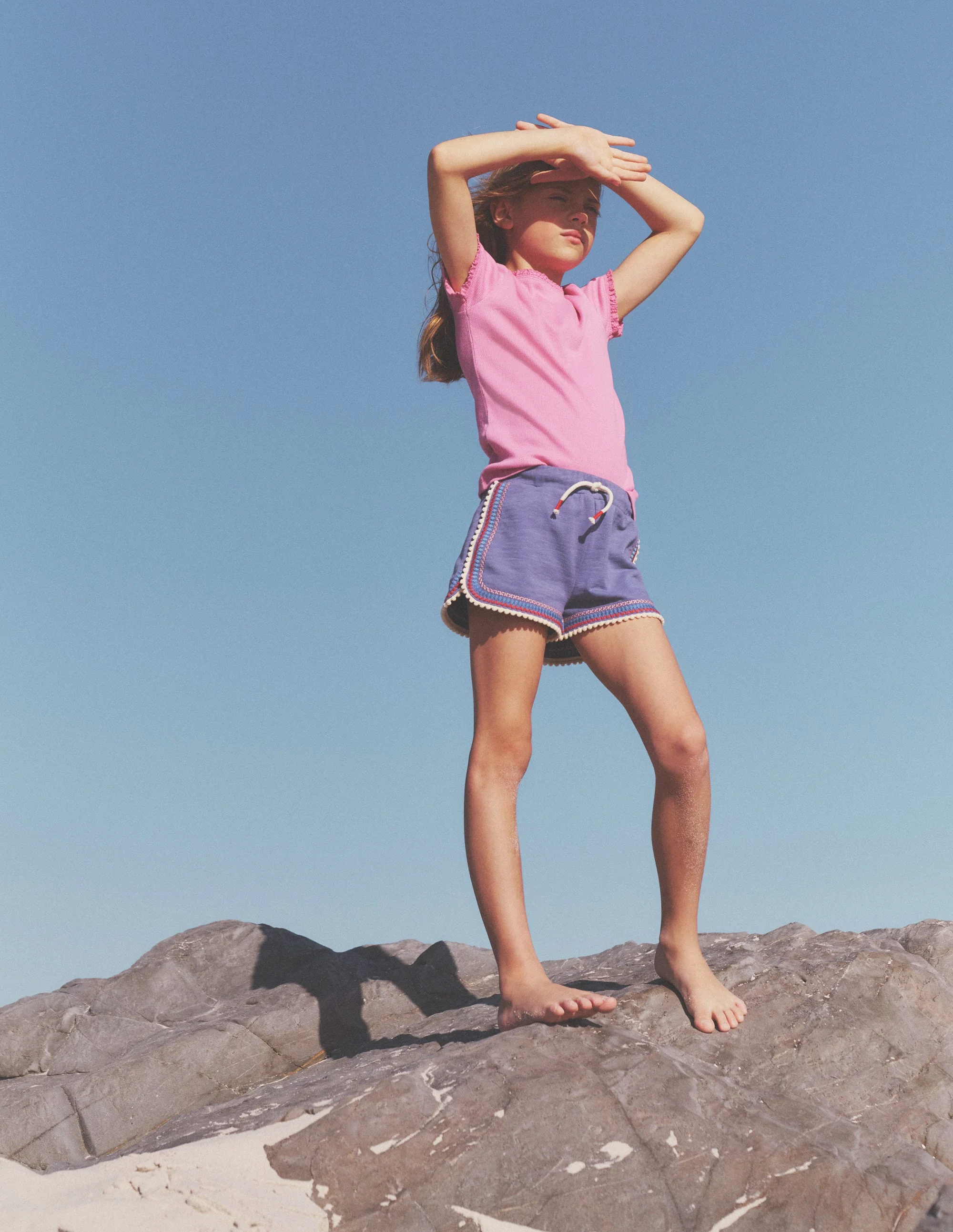 Jersey-Shorts mit Bommelbesatz-Roboterblau - Image 4