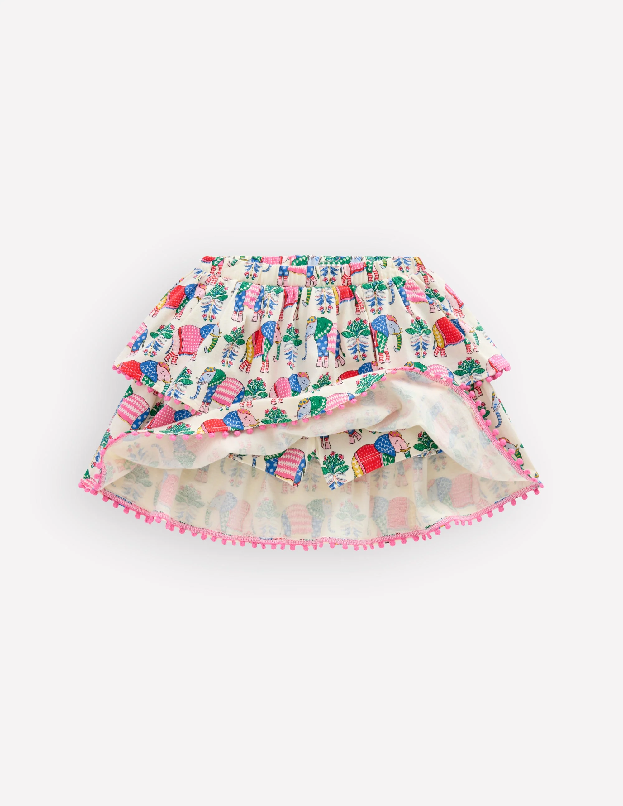 Jersey-Skort mit Rüschen-Bunt Elefant Holzblock - Image 4