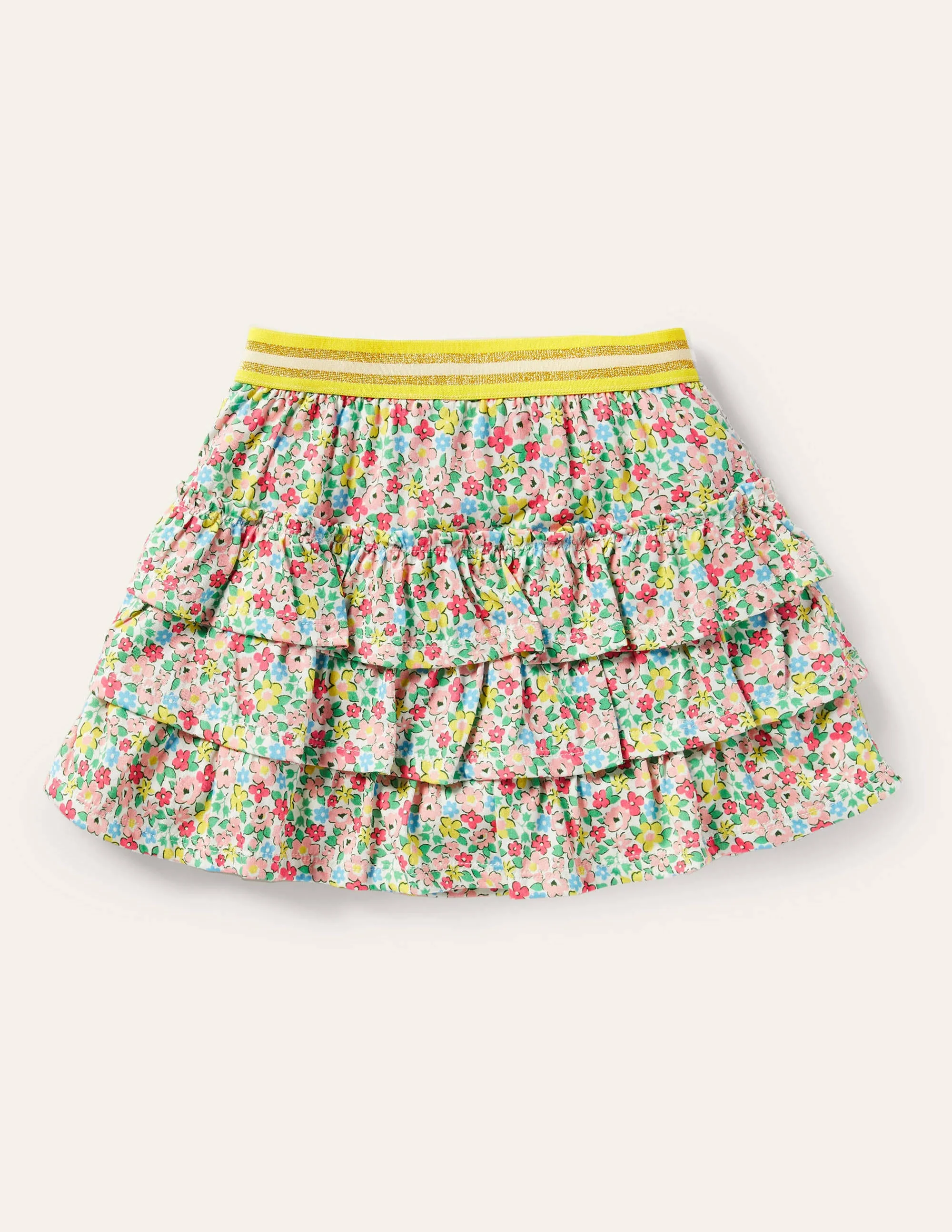 Jersey-Skort mit Rüschen-Bunt, Frühlingsblumen - Image 2