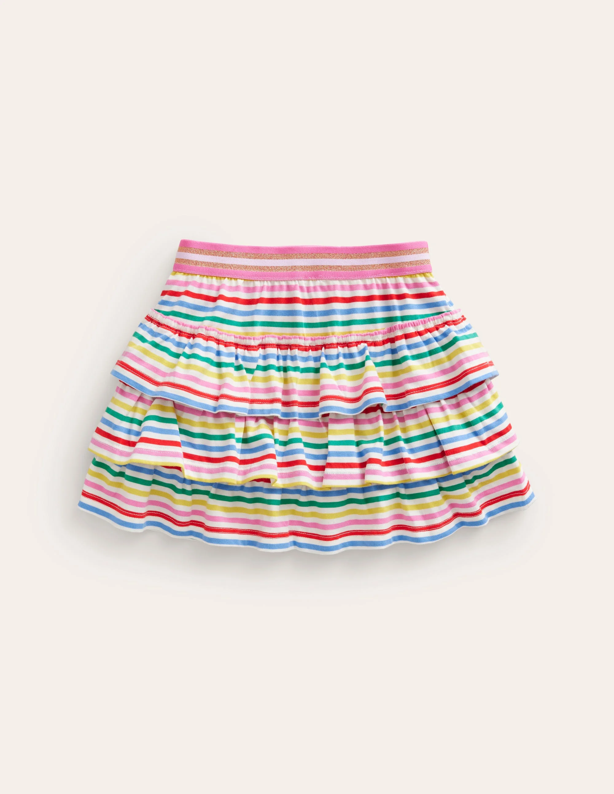 Jersey-Skort mit Rüschen-Bunt, Gestreift - Image 2