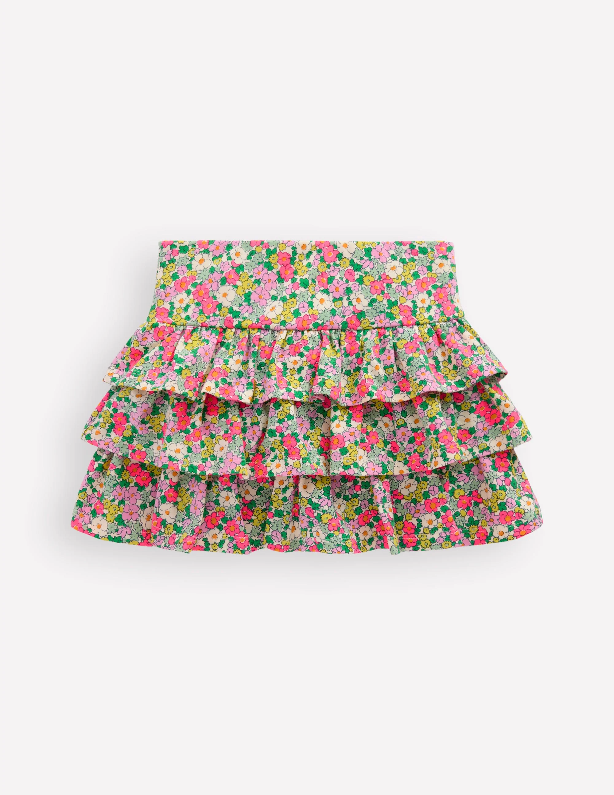Jersey-Skort mit Rüschen-Bunt Sommer Blumenbeet - Image 2