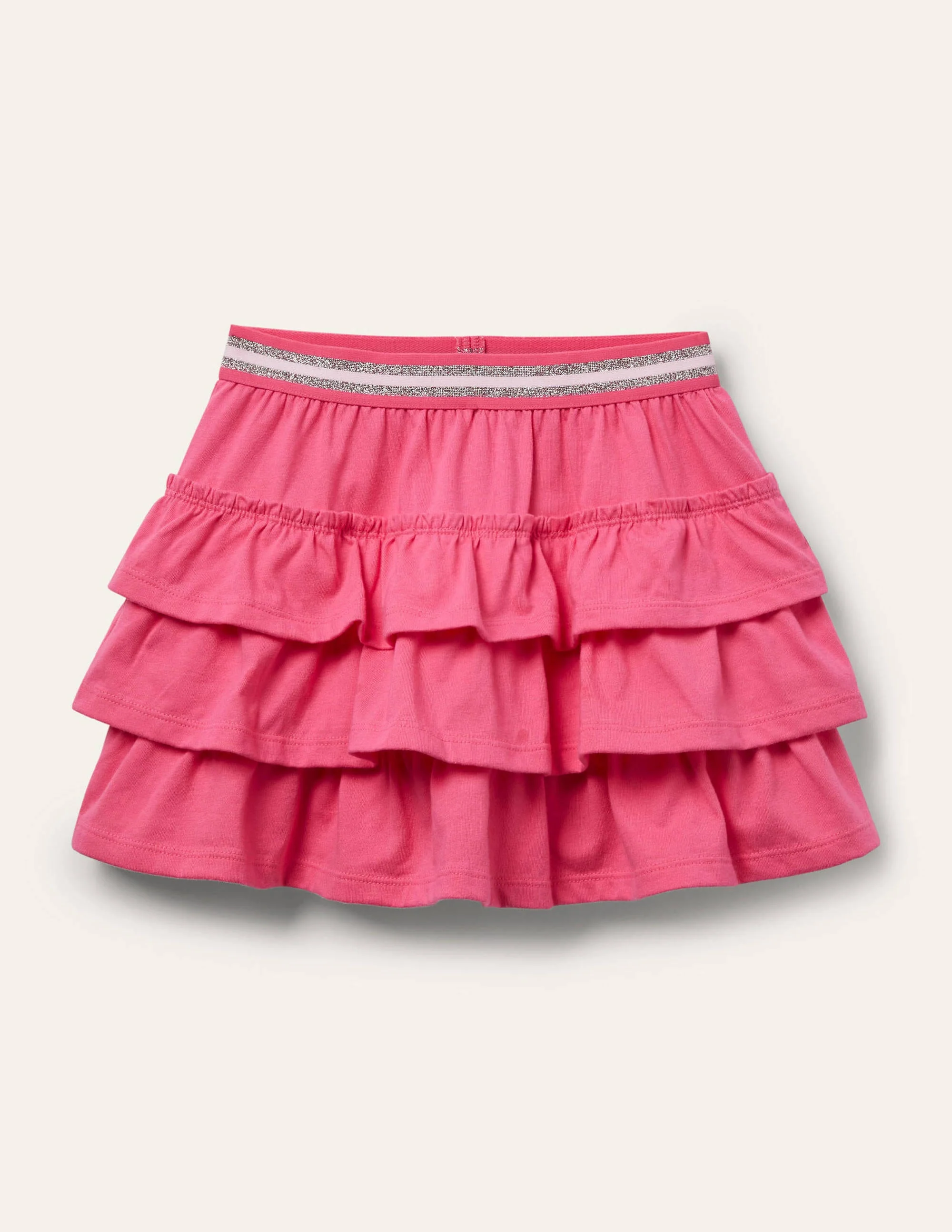 Jersey-Skort mit Rüschen-Helles Pink