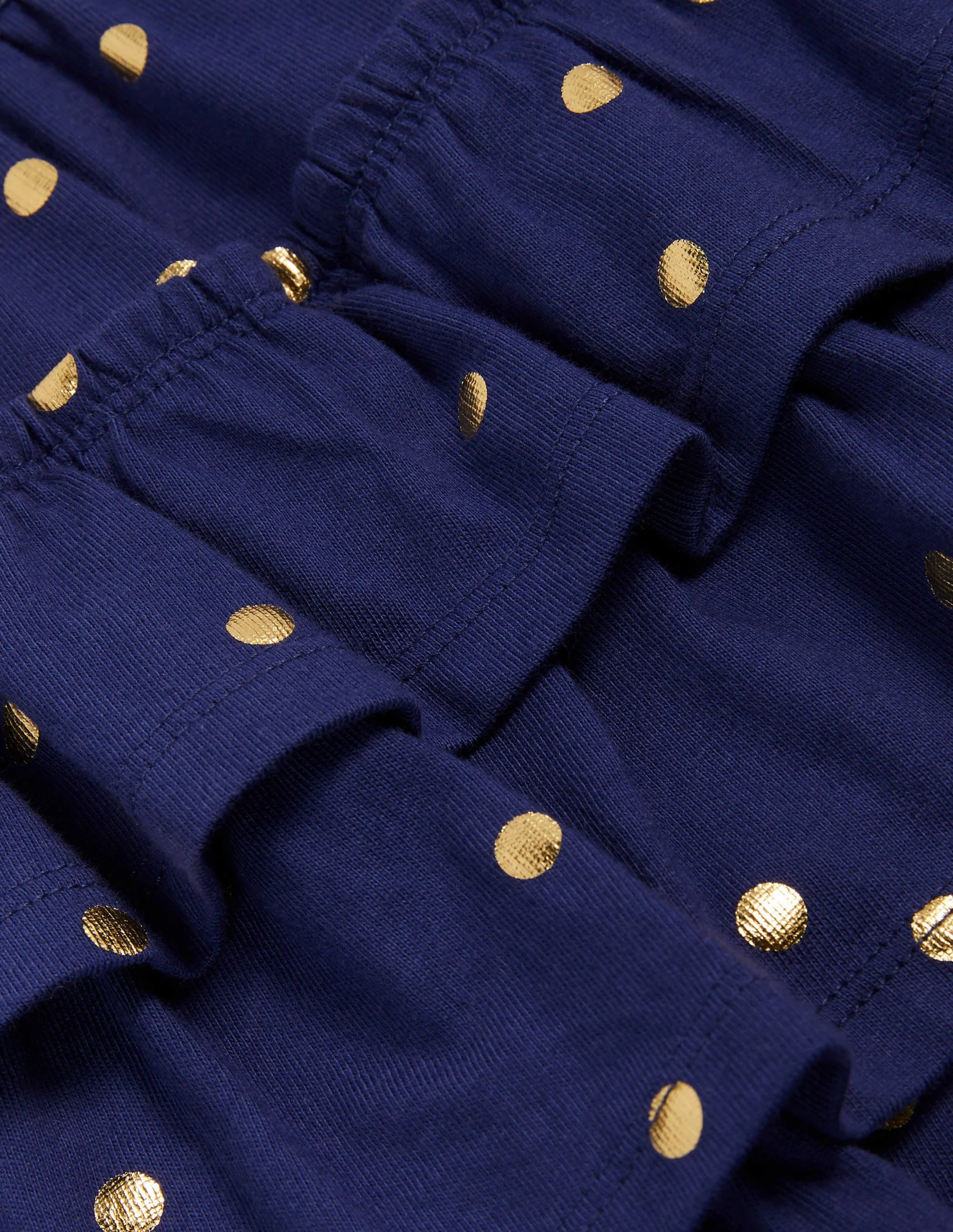 Jersey-Skort mit Rüschen-Steuerbord Marineblau Goldene Punkte - Image 3