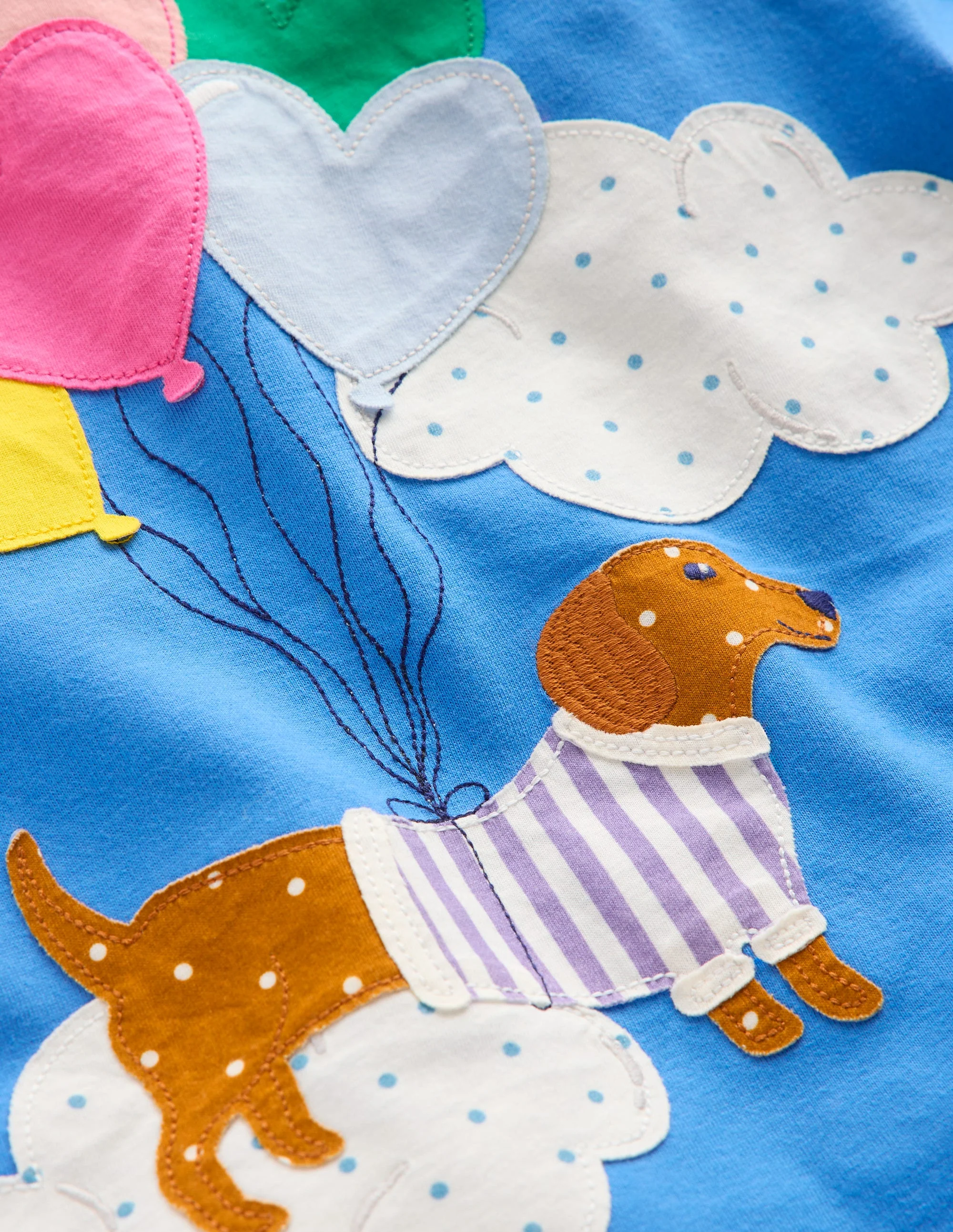 Jersey-Tunika mit Applikationen-Pfauenfederblau Hund - Image 3