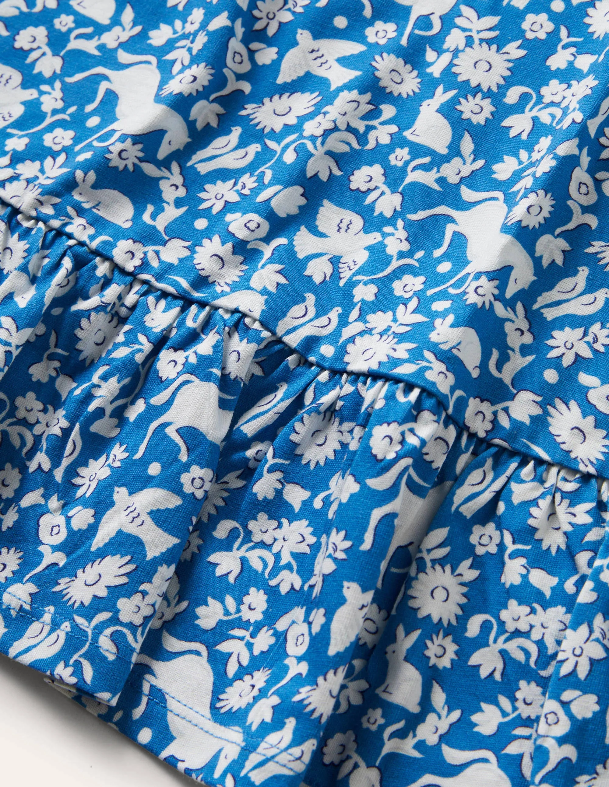 Jerseykleid mit abfallendem Saum-Elisabethanisches Blau, Wildpferde - Image 3