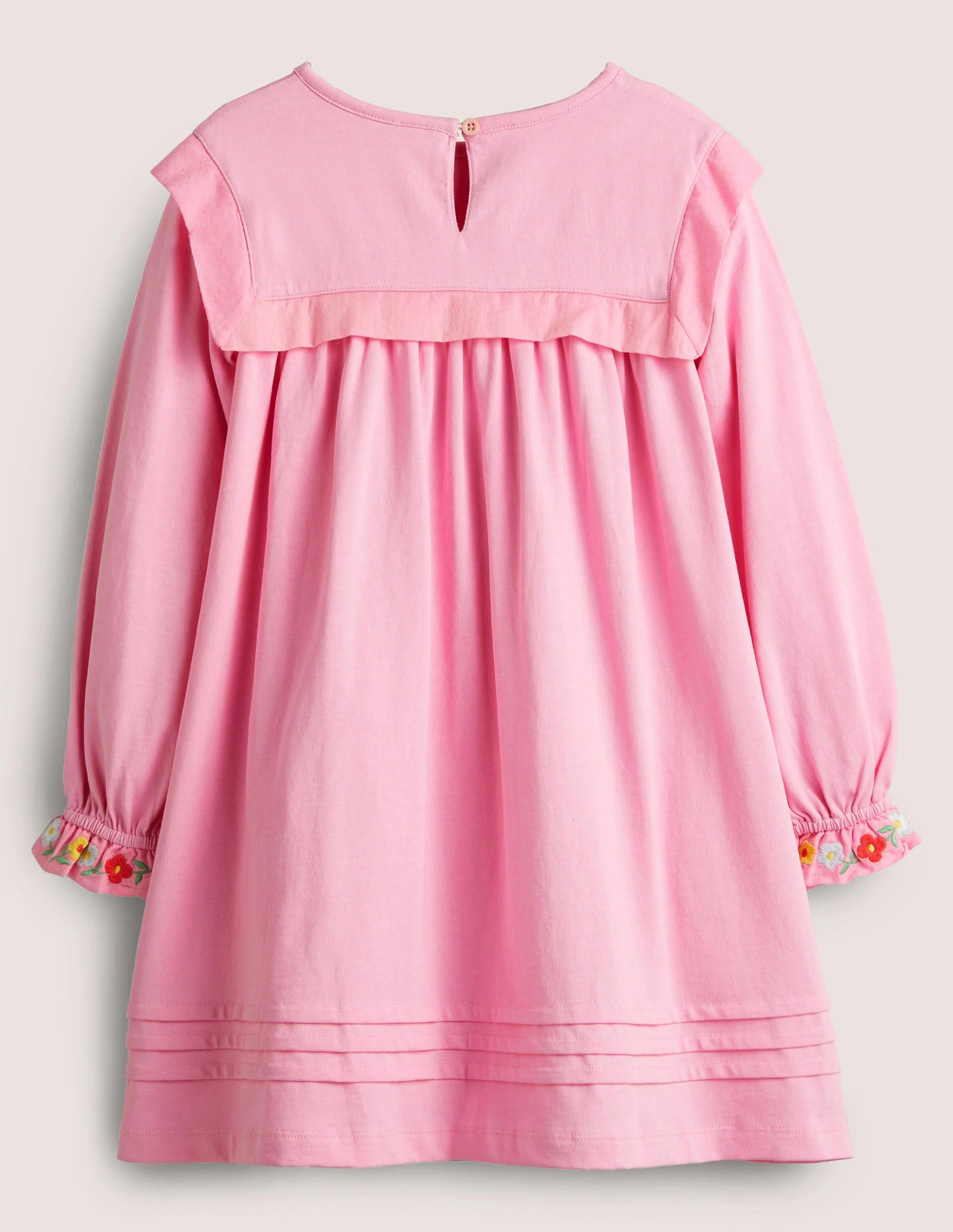 Jerseykleid mit bestickter Passe-Fliederrosa/Rosa, Chiffon - Image 2