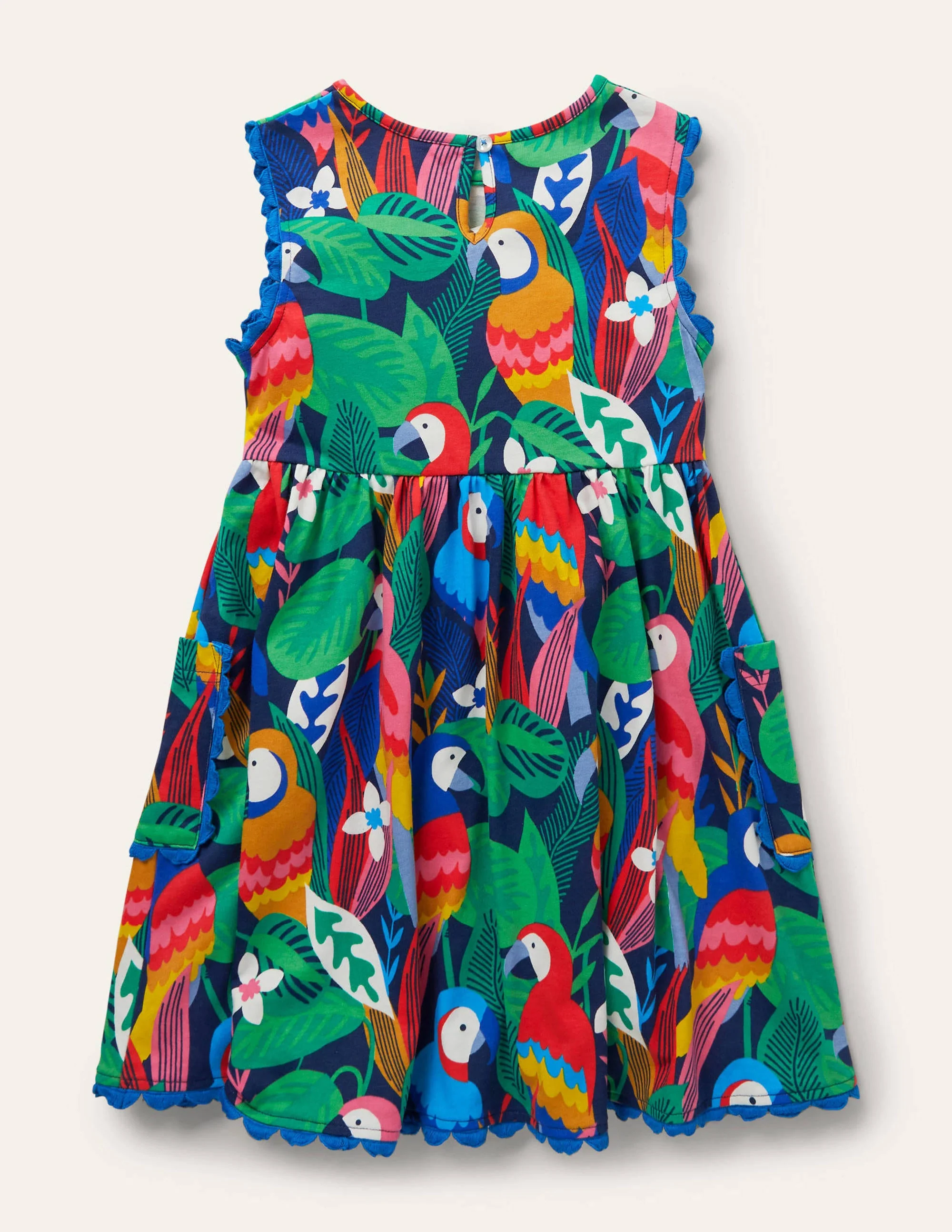 Jerseykleid mit Bortendetail-Bunt, Papageien - Image 2