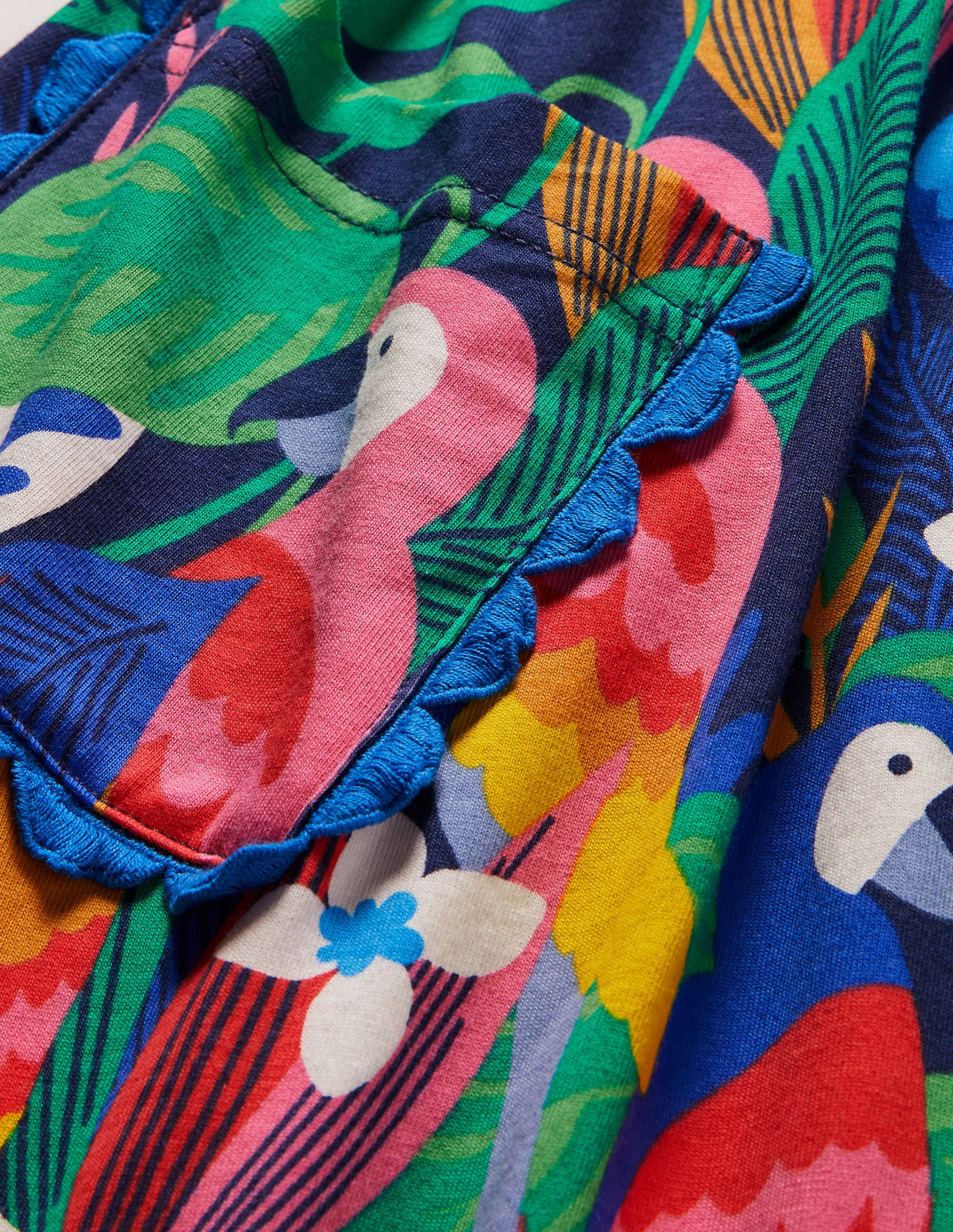 Jerseykleid mit Bortendetail-Bunt, Papageien - Image 3