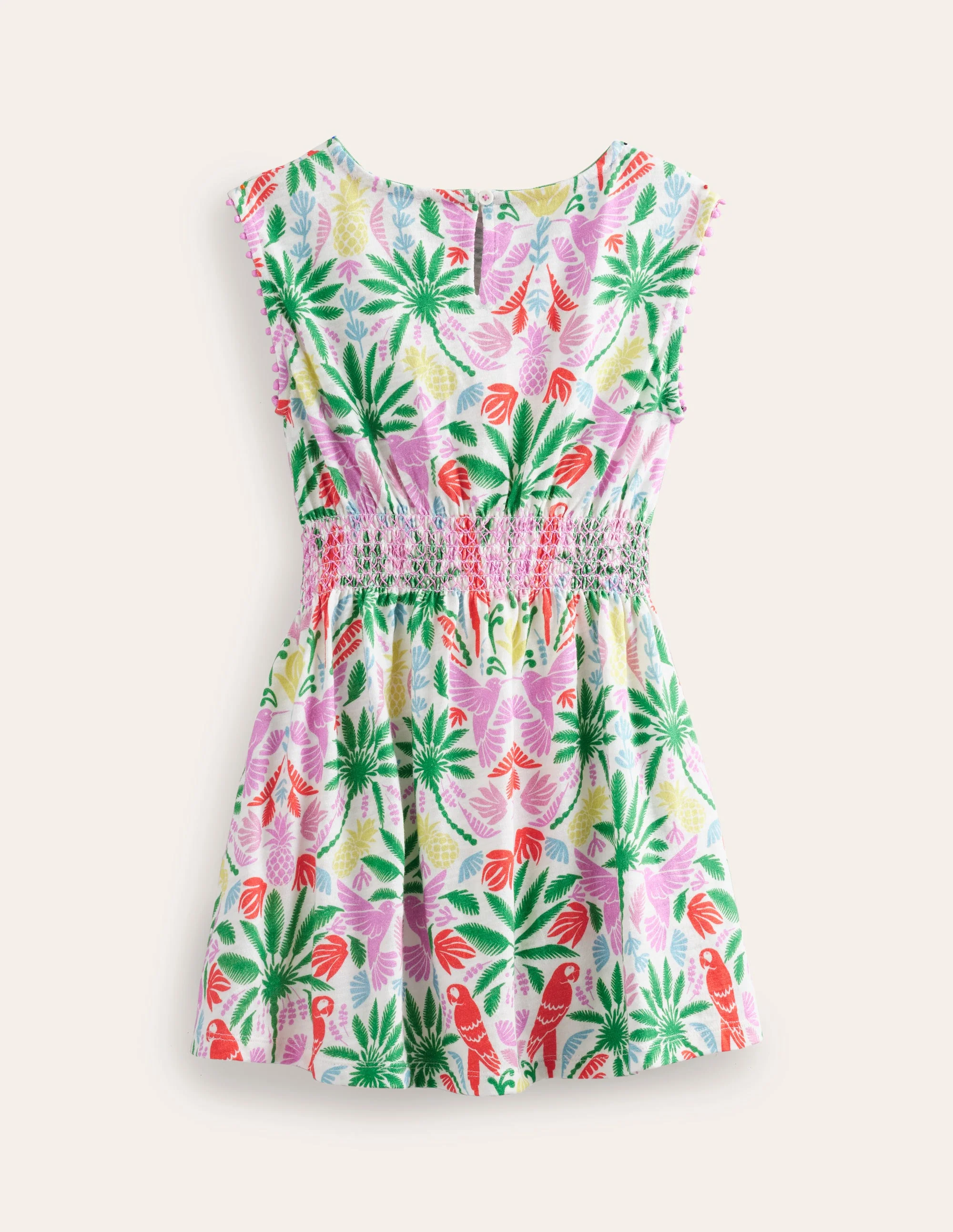 Jerseykleid mit geraffter Taille-Bunt Regenbogen Palme - Image 5