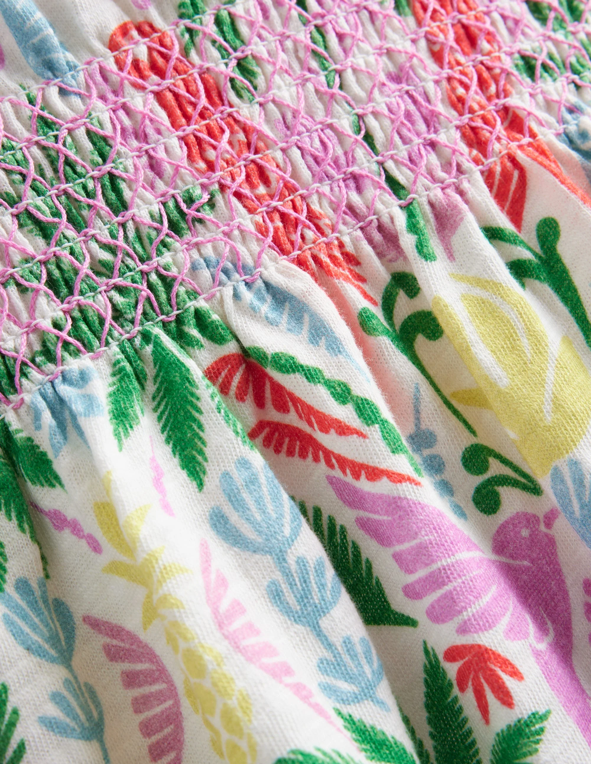 Jerseykleid mit geraffter Taille-Bunt Regenbogen Palme - Image 6