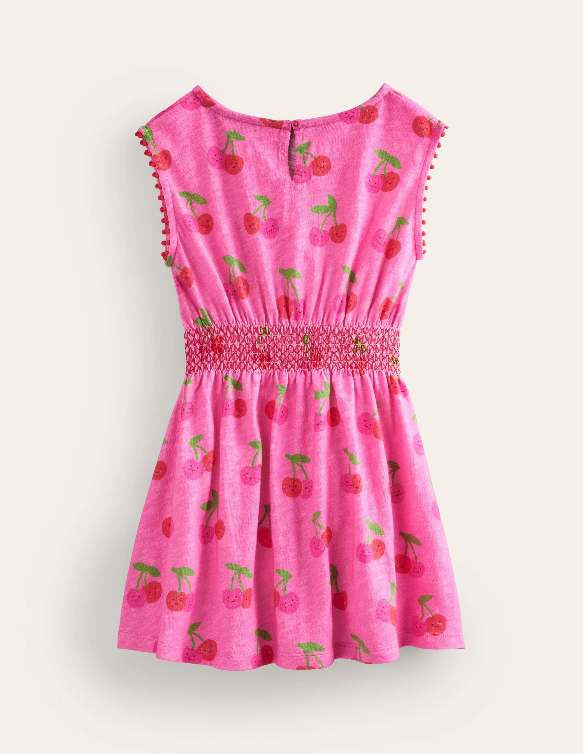 Jerseykleid mit geraffter Taille-Pink Kirschen - Image 2